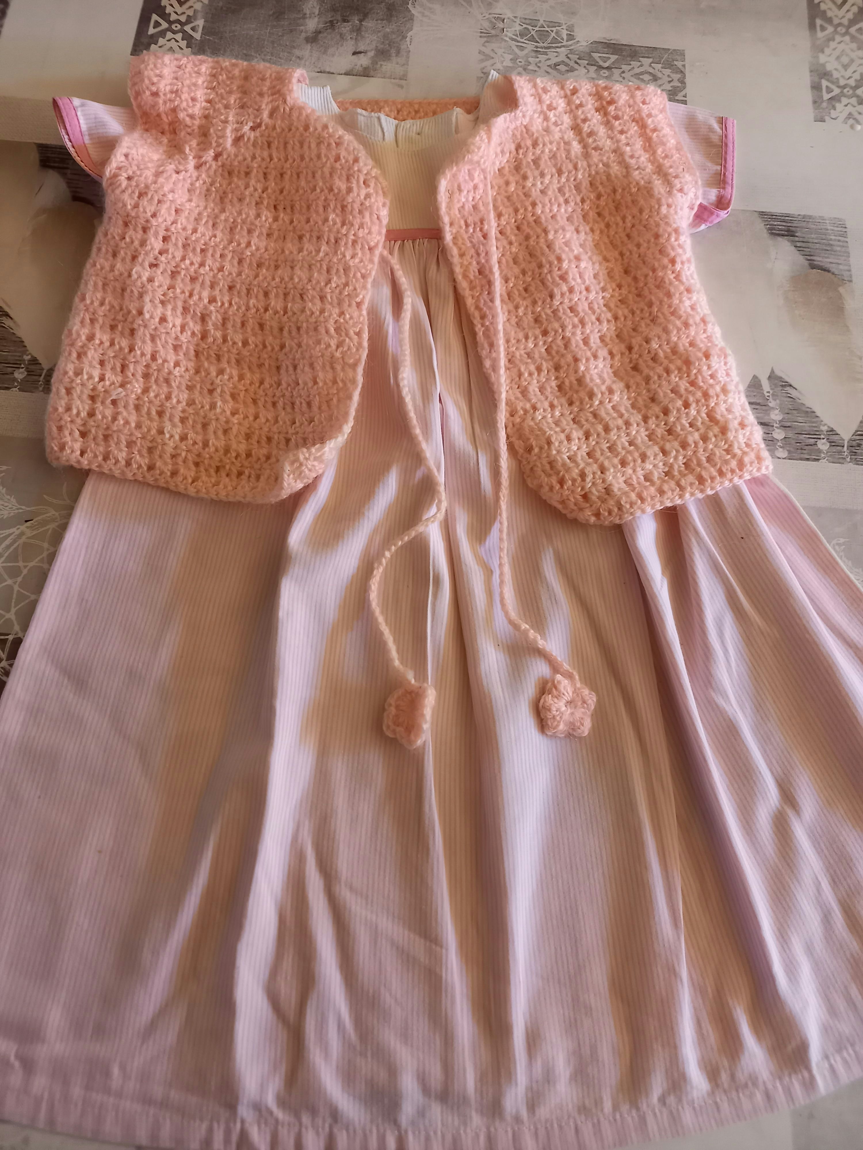 Robe rose pale a rayures