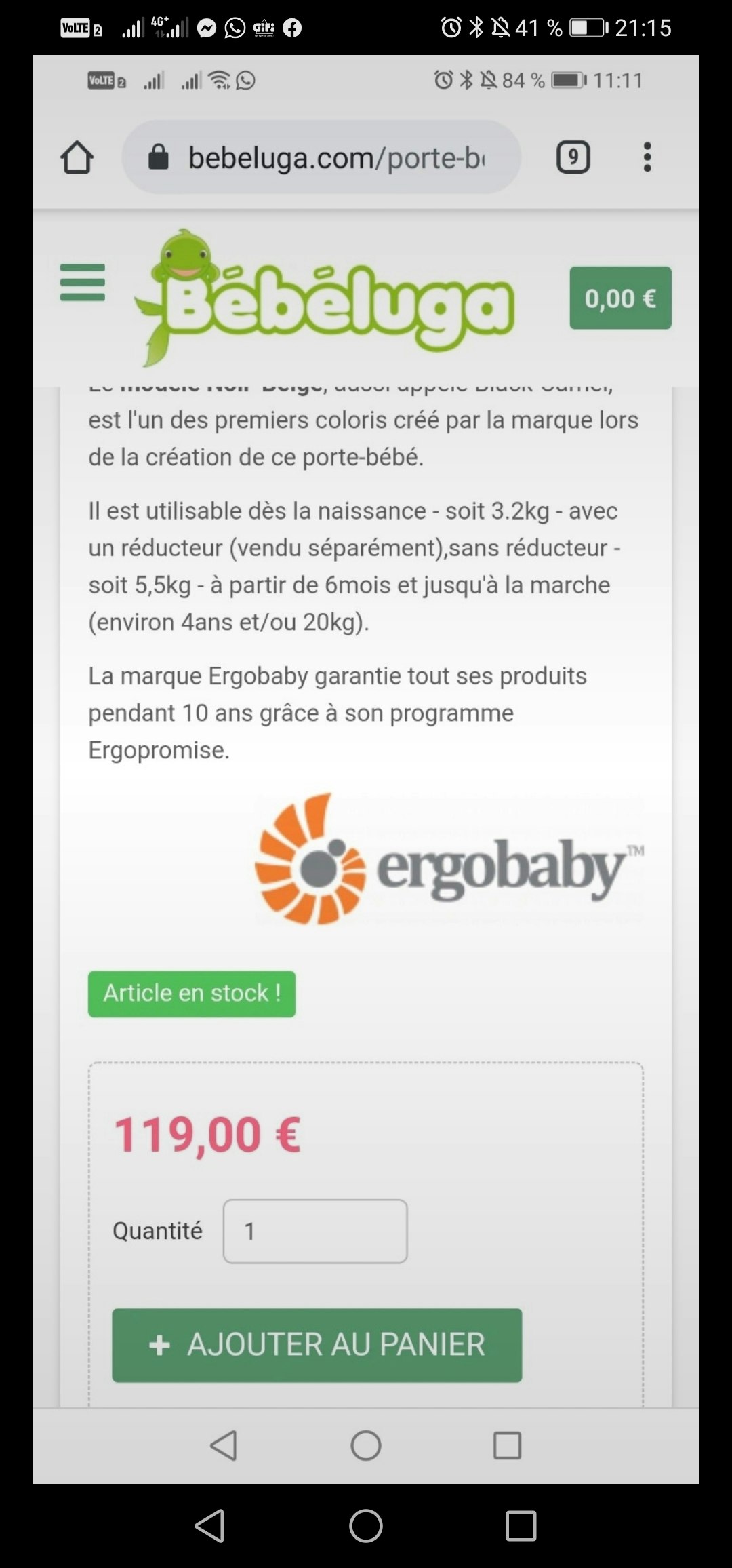Porte bébé Ergobaby - photo numéro 7