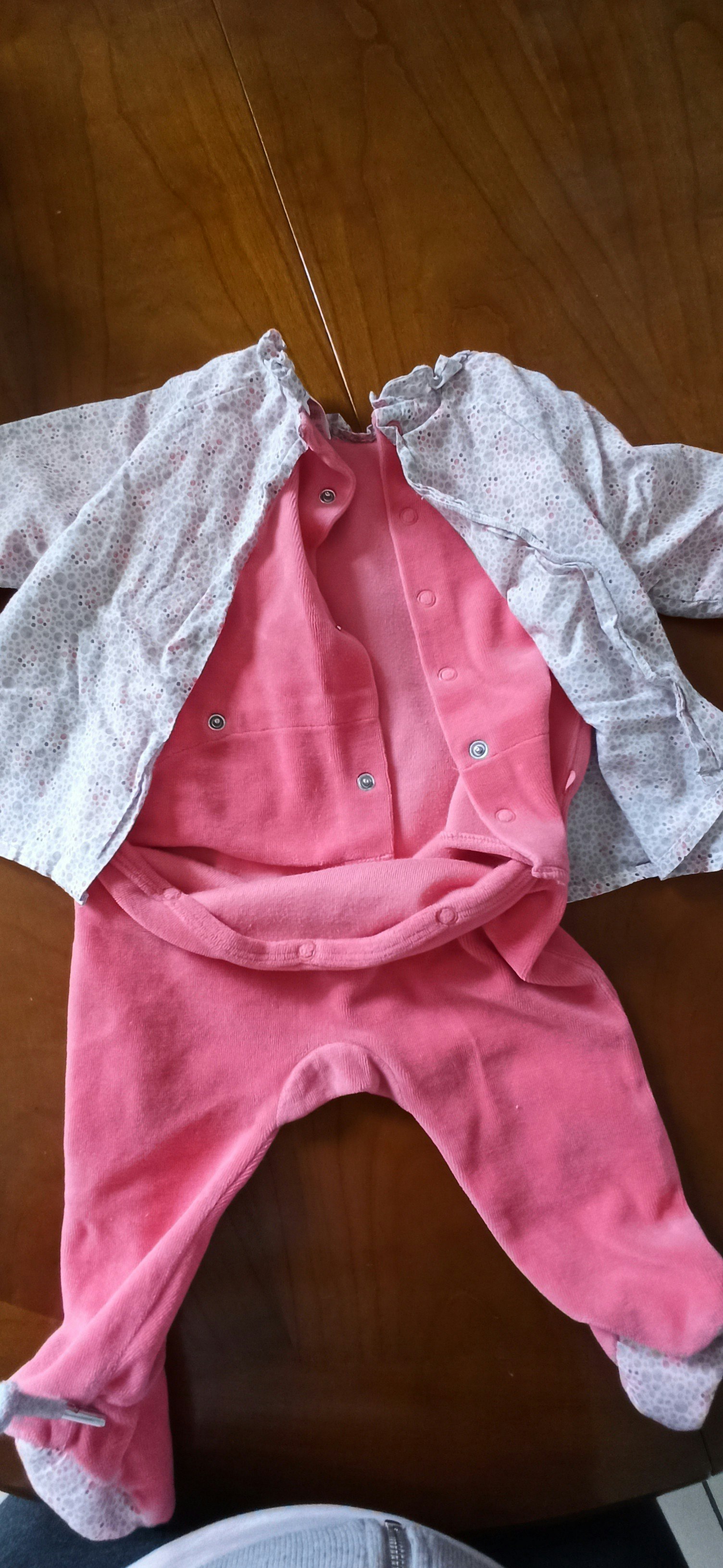 Pyjama obaibi 6 mois blanc et rose - photo numéro 3
