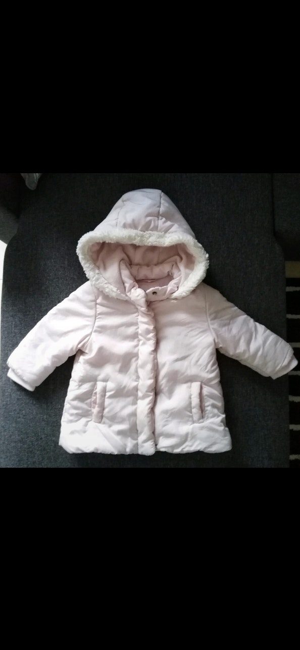Manteau doublé chaud rose pâle.