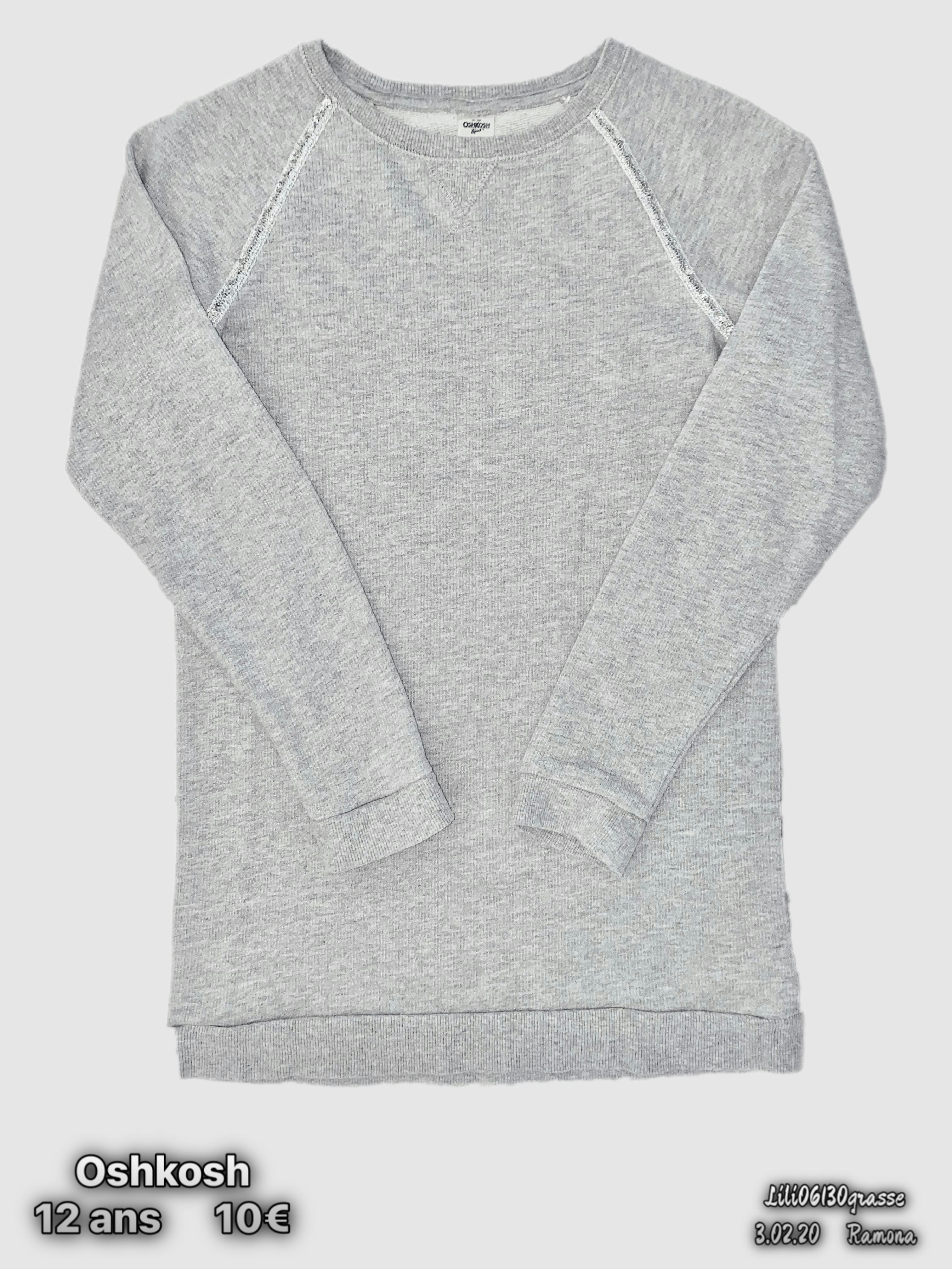 Pull long gris details pailletes -30% SOLDES 2020 🛍