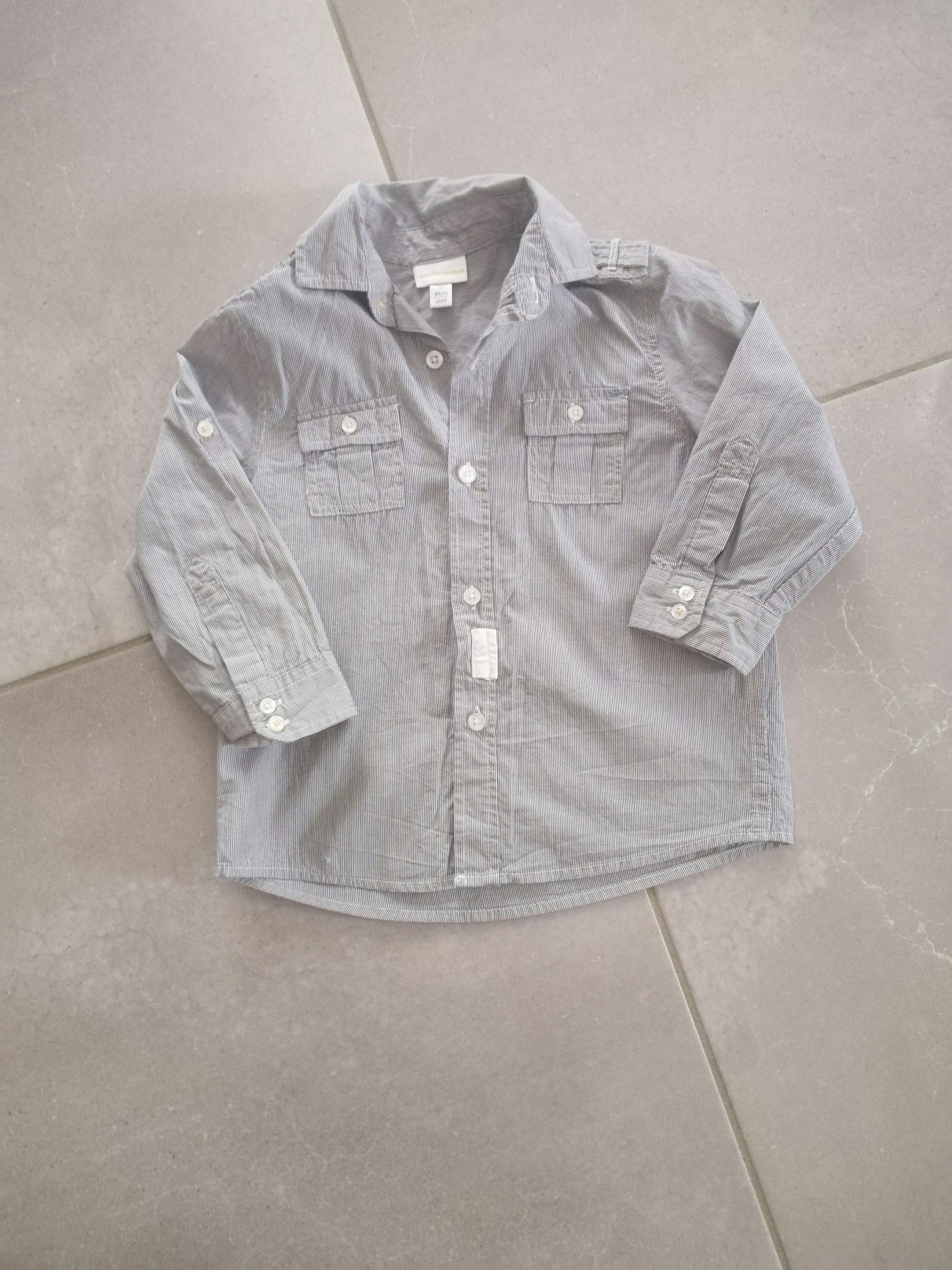 Chemise grise ML à rayures