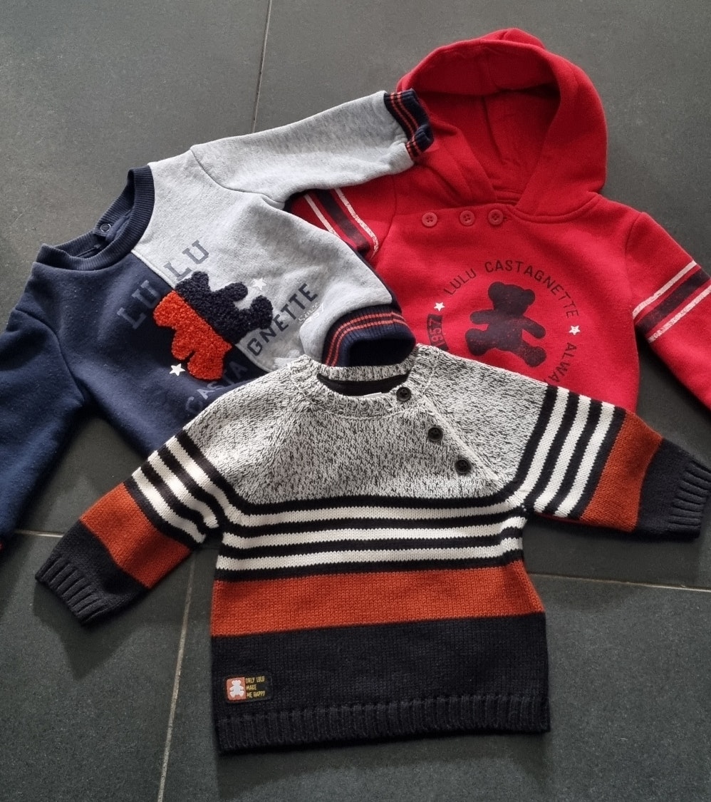 Lot pulls Lulu castagnette taille 3 mois