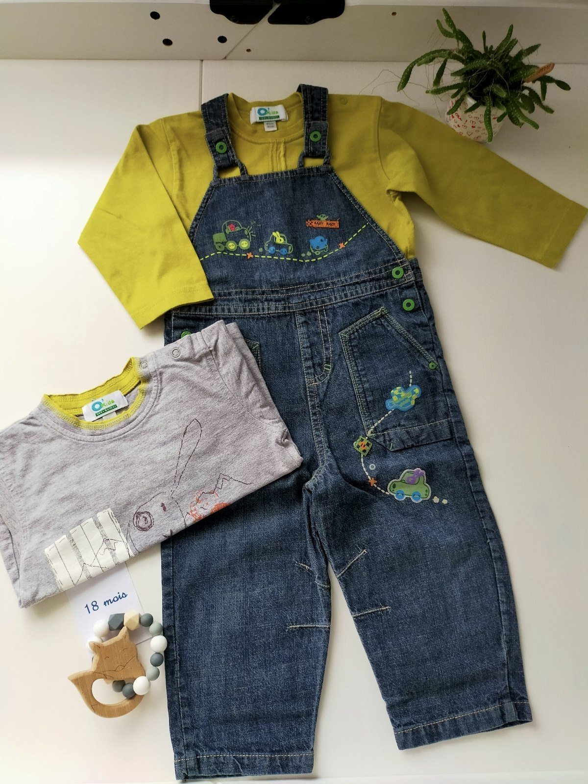 Ensemble salopette jean 18 mois
