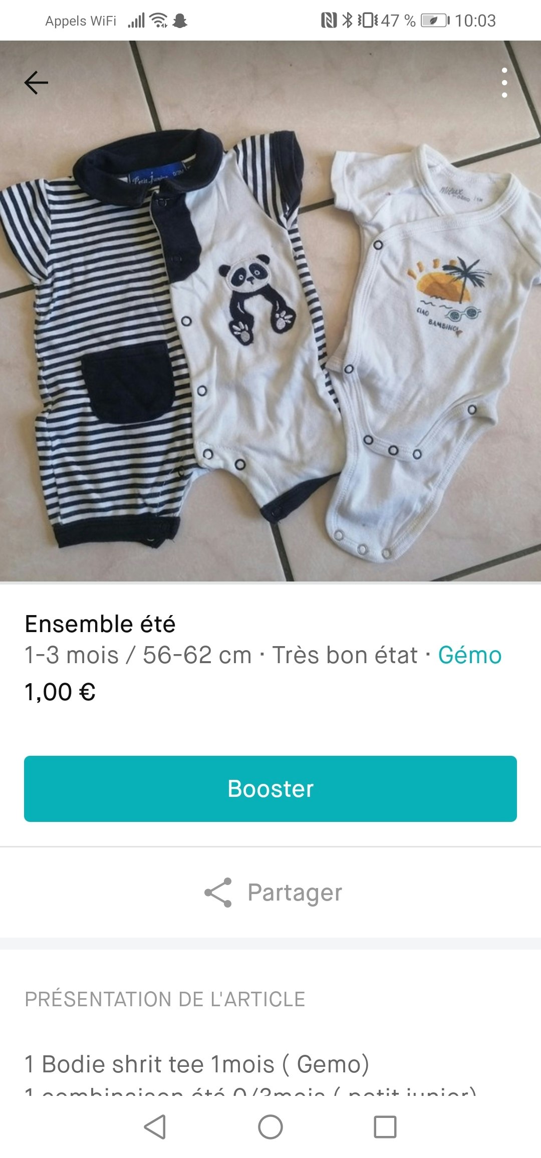 Ensemble été 1 mois