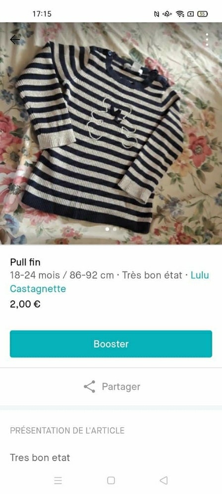 Pull fin lulu castagnettes