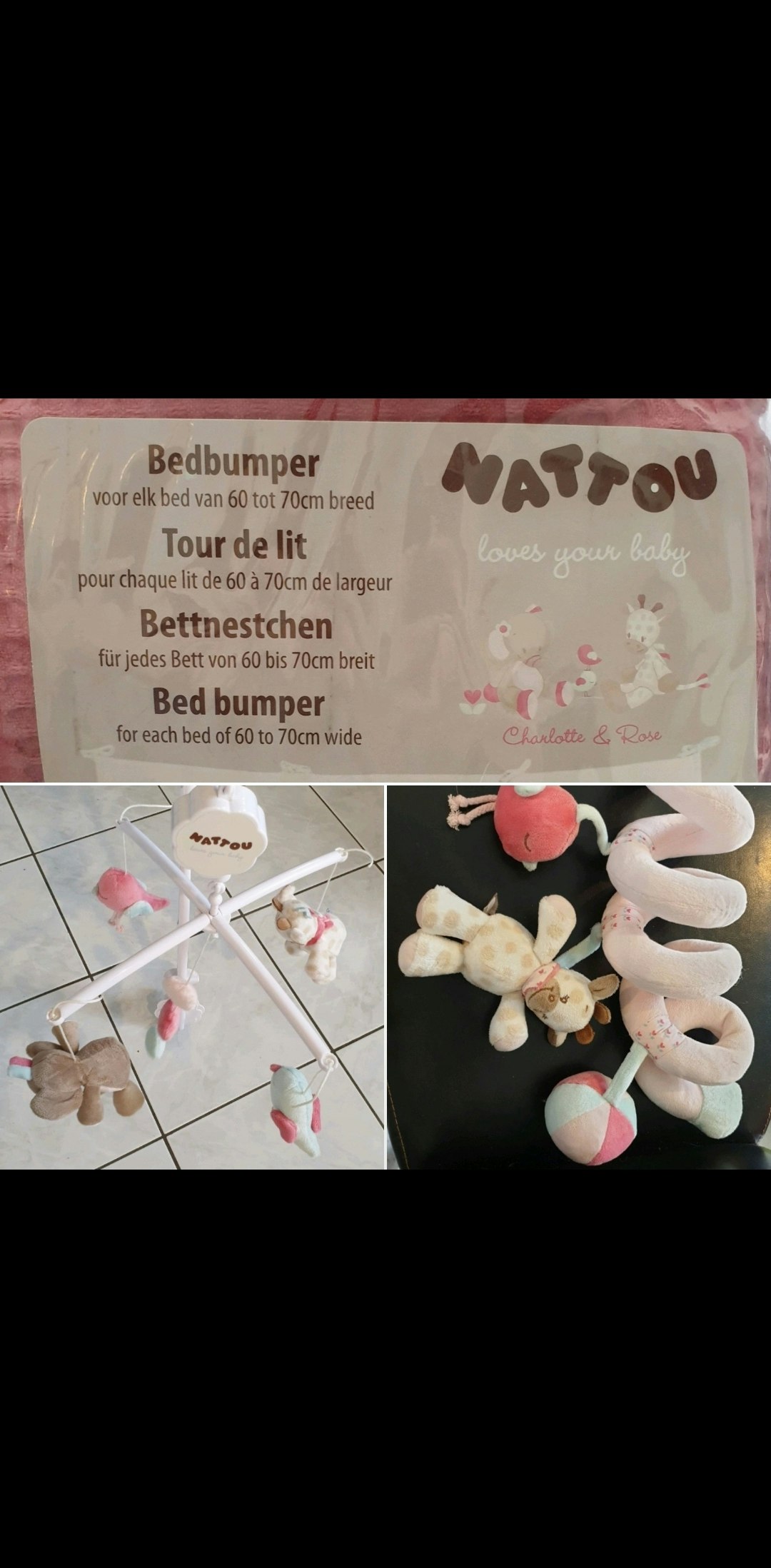 Lot Nattou collection Rose et Charlotte