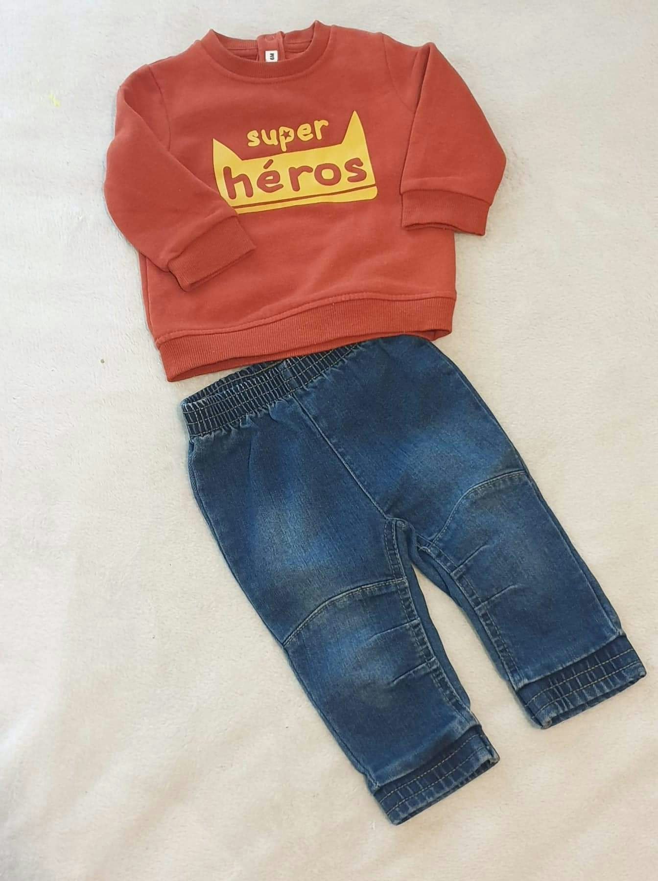 Ensemble sweat et jeans Gémo 6 mois beb garçon