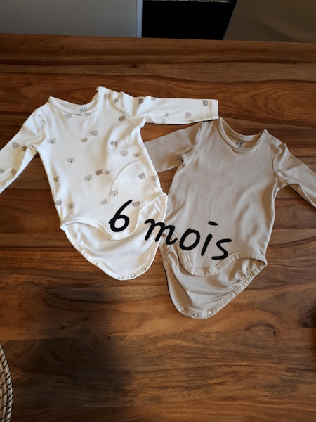 Je vends un lot de 2 body en taille 6 mois pour bébé garçon. 
#alis6mois