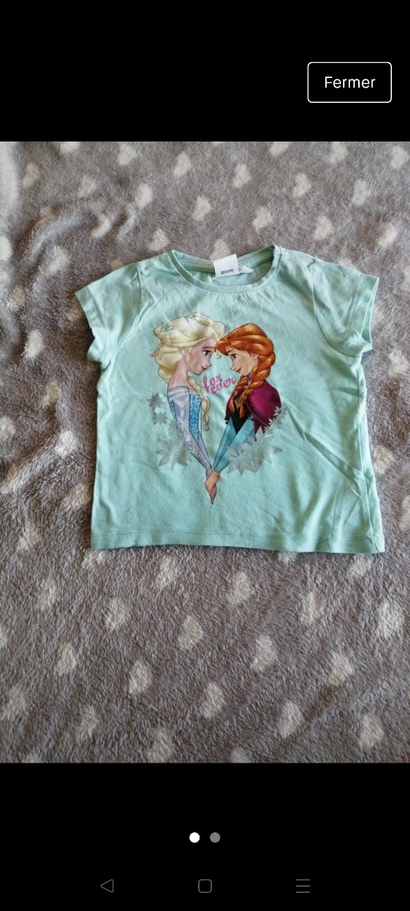 T-shirt manche courte reine des neiges 2ans