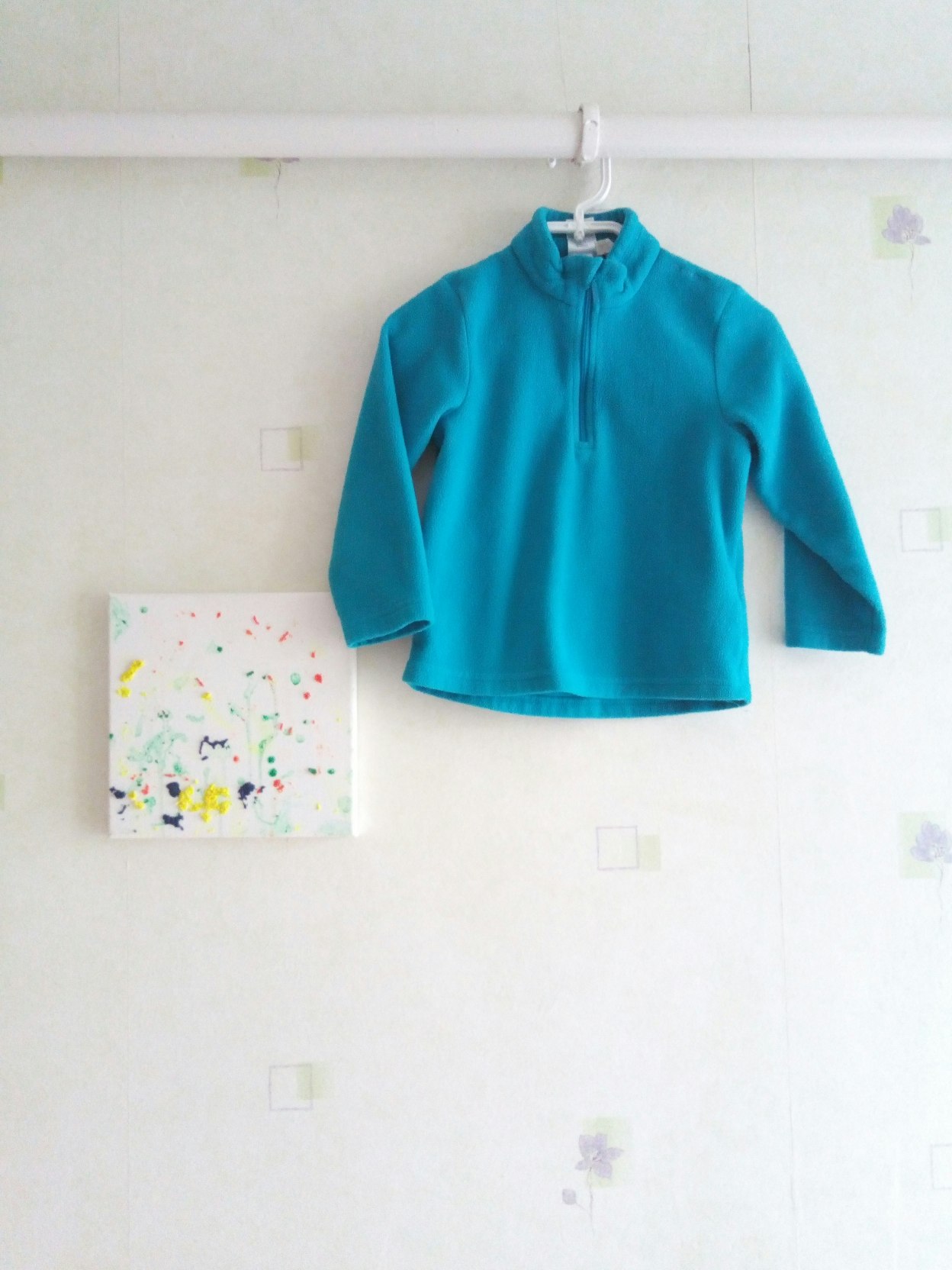 Pull polaire turquoise 4 ans
