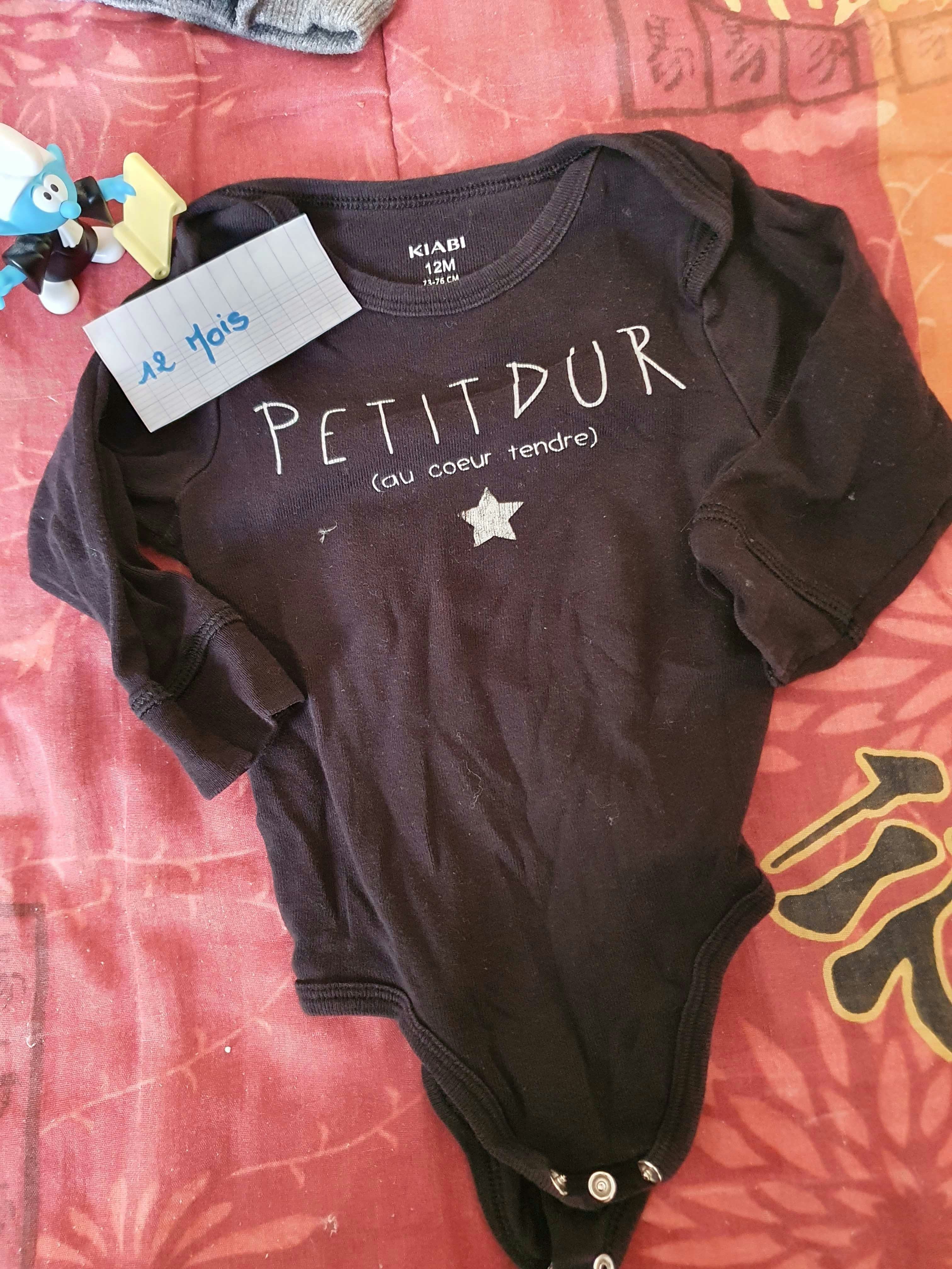 Body 12 mois kiabi "petit dur (au coeur tendre")