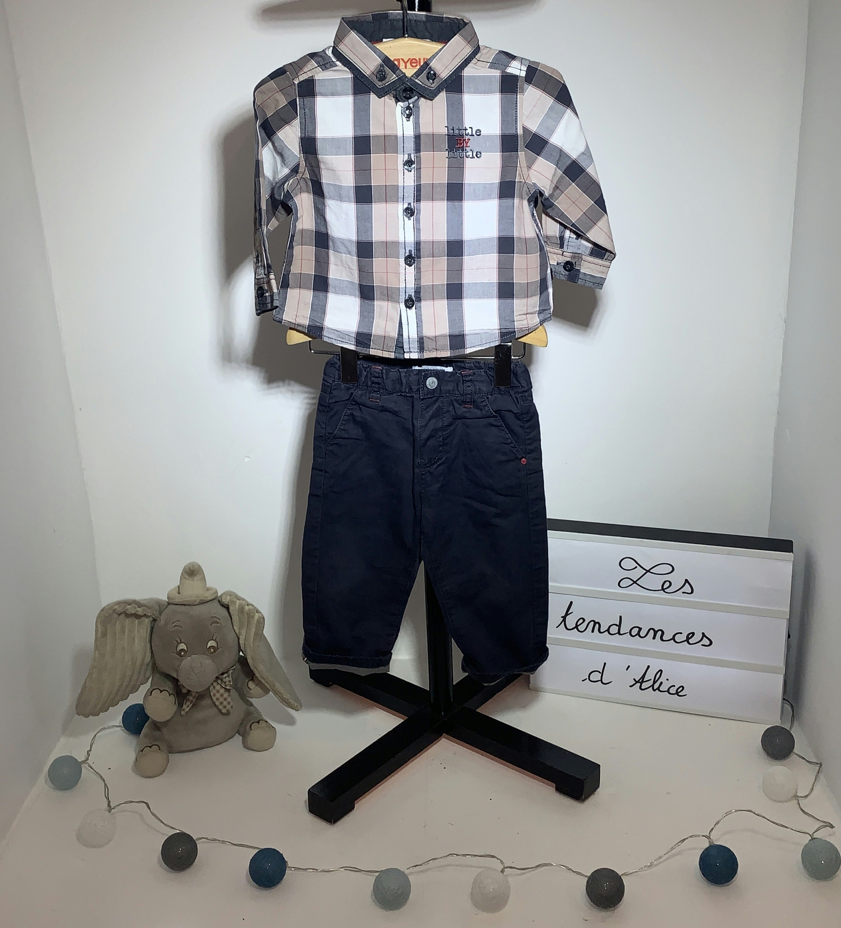 Ensemble Pantalon bleu marine + chemise