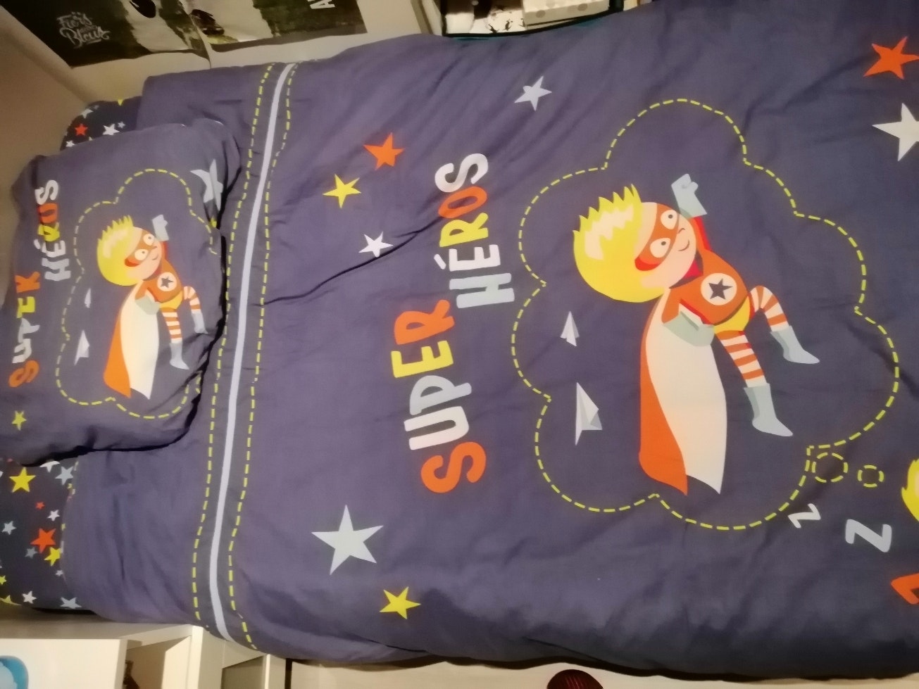 Housse de couette garçon 200x200 avec drap housse et 2 taies