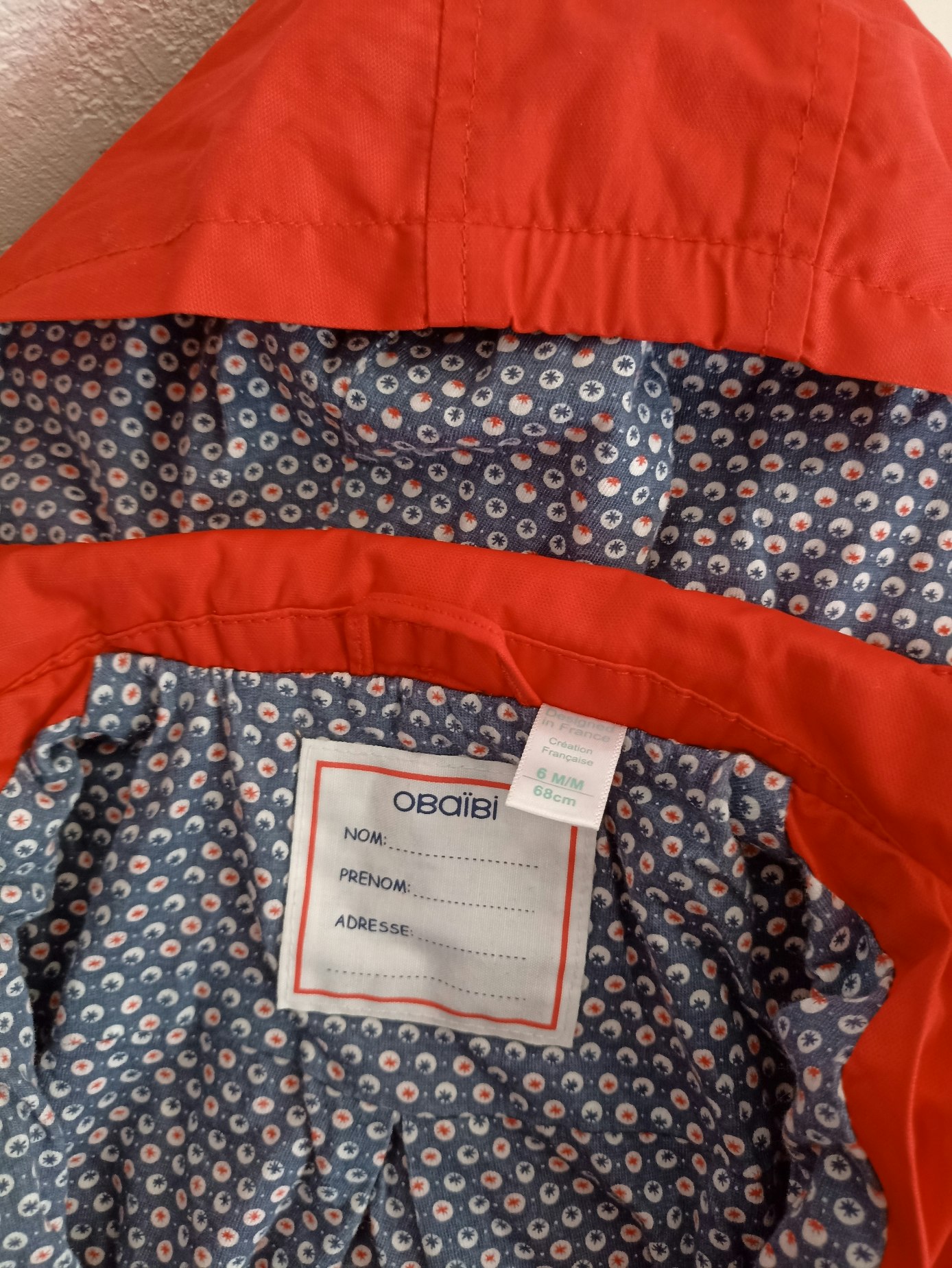 Veste rouge Okaïdi 6 mois - photo numéro 3