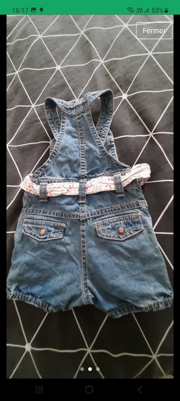 Combi short en jeans