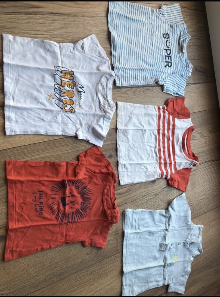 Lot tee-shirts manches courtes 12 mois