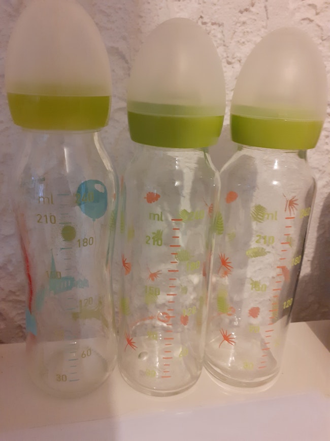 Lot De 3 Biberons En Verre Beebs Achat Vente Bebe