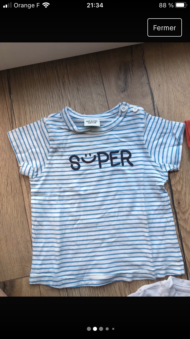 Lot tee-shirts manches courtes 12 mois - photo numéro 2