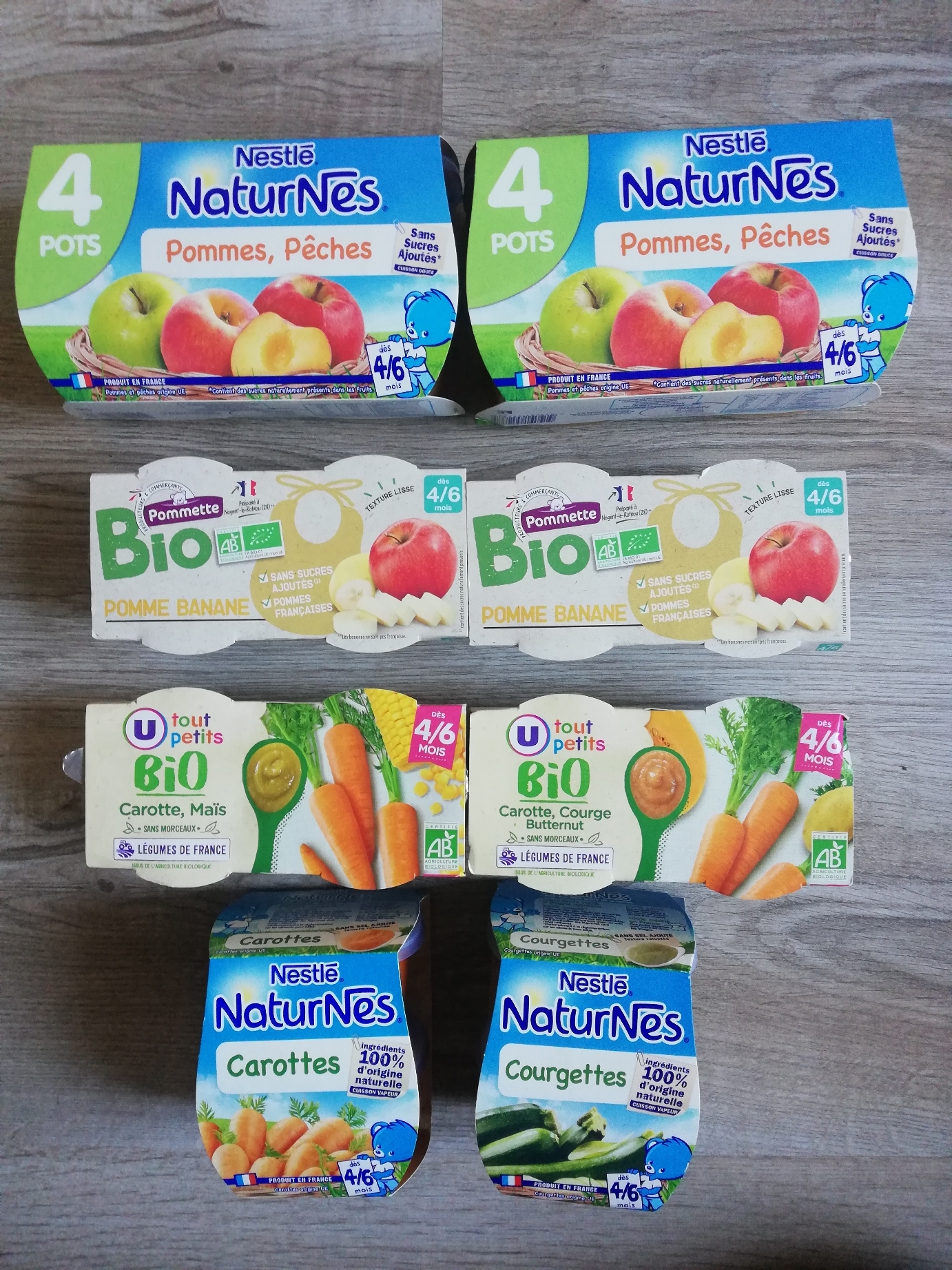 Repas bébé 4 /6 mois