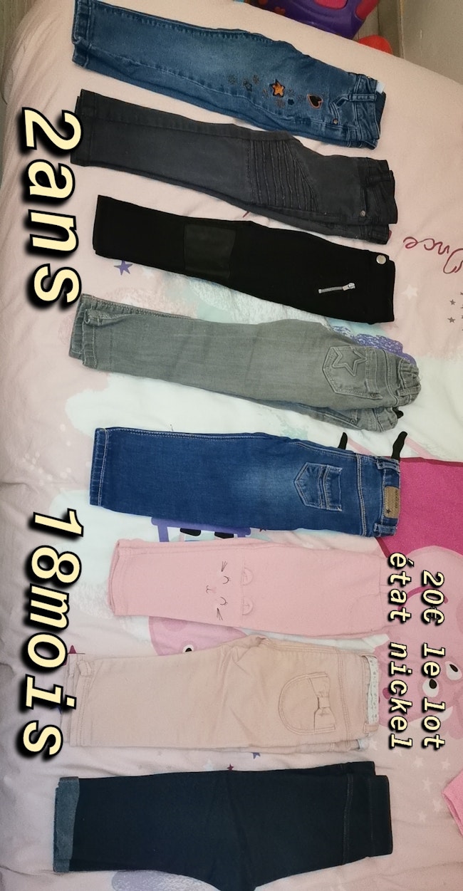 Lot 5 Jeans Fille Orchestra H M Tex Auchan Kiabi Beebs Achat Vente Bebe