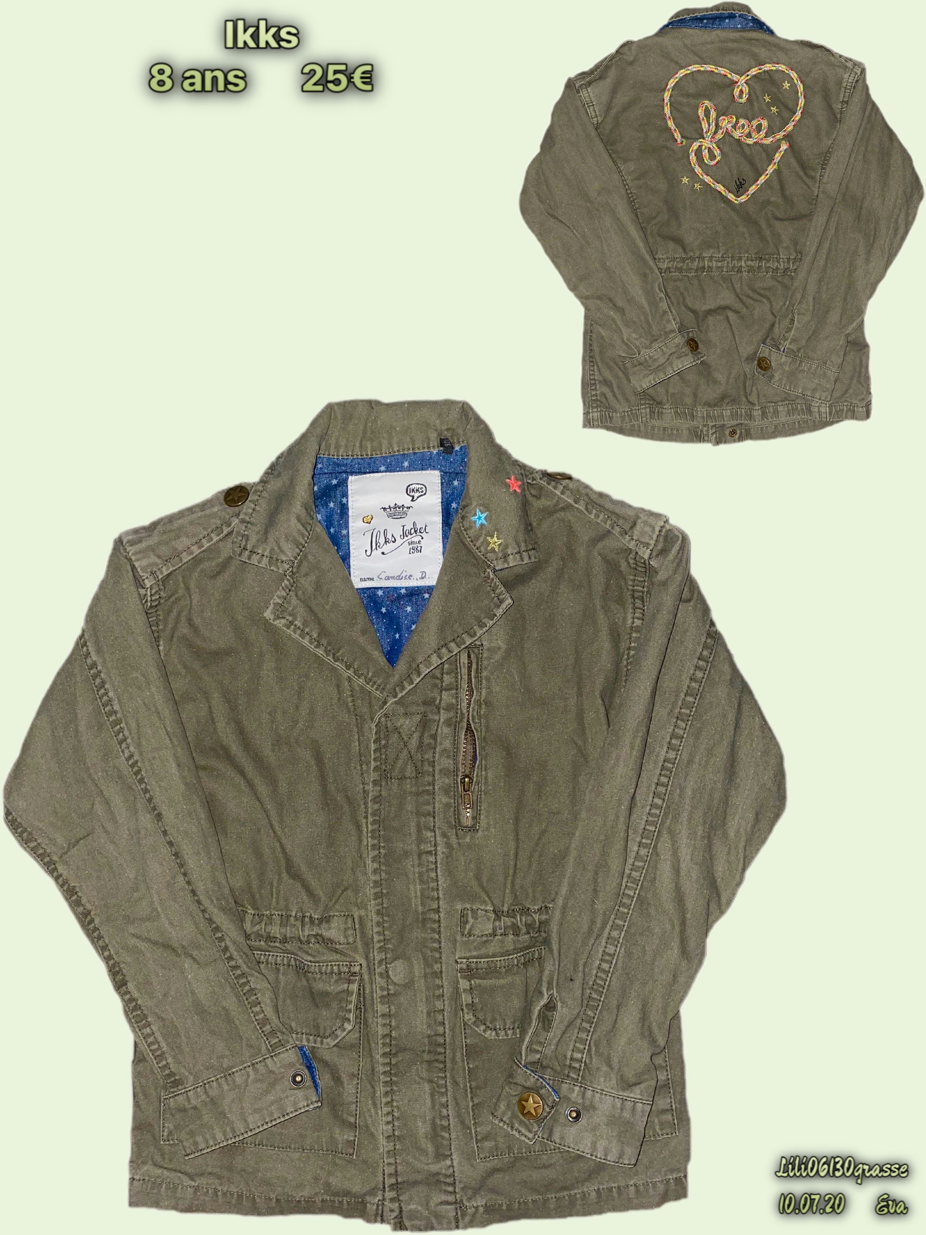 Veste kaki brodée dos -30% SOLDES 2020 🛍