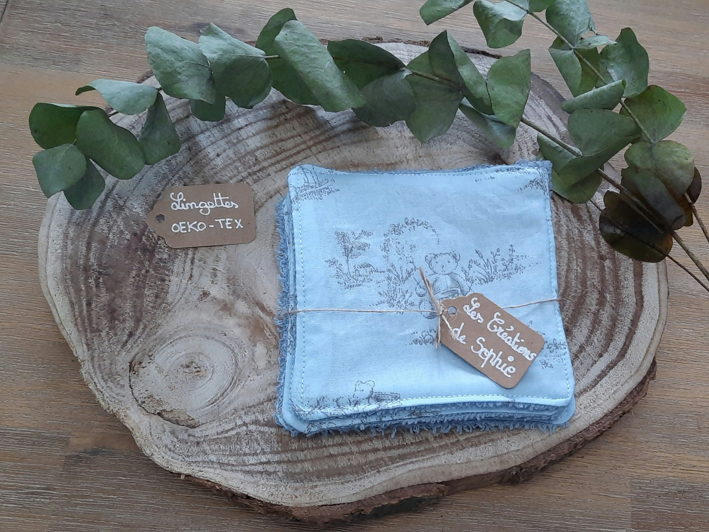 4 lingettes lavables oeko-tex