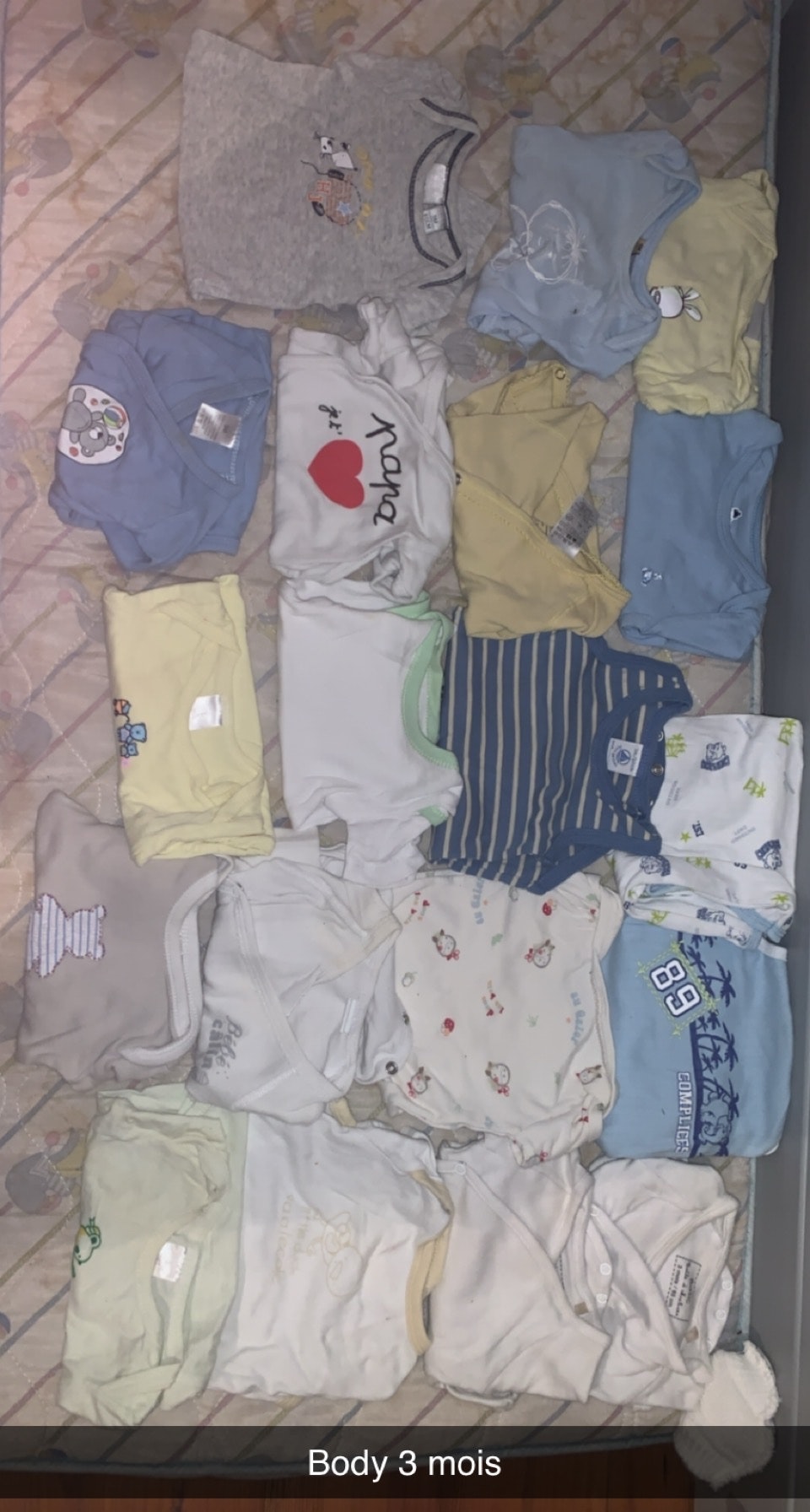 Lot body garçon 3 mois