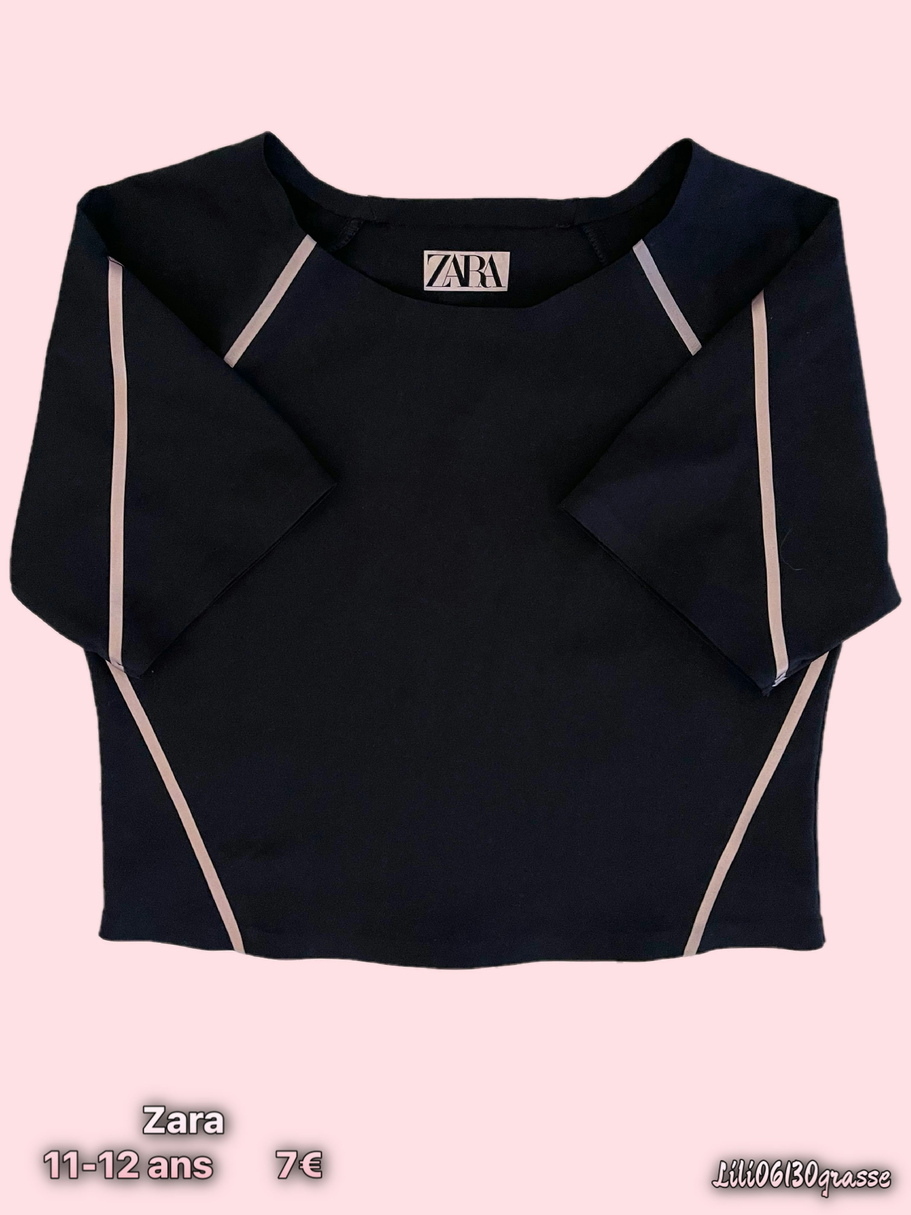 Top de sport noir liserés or rose