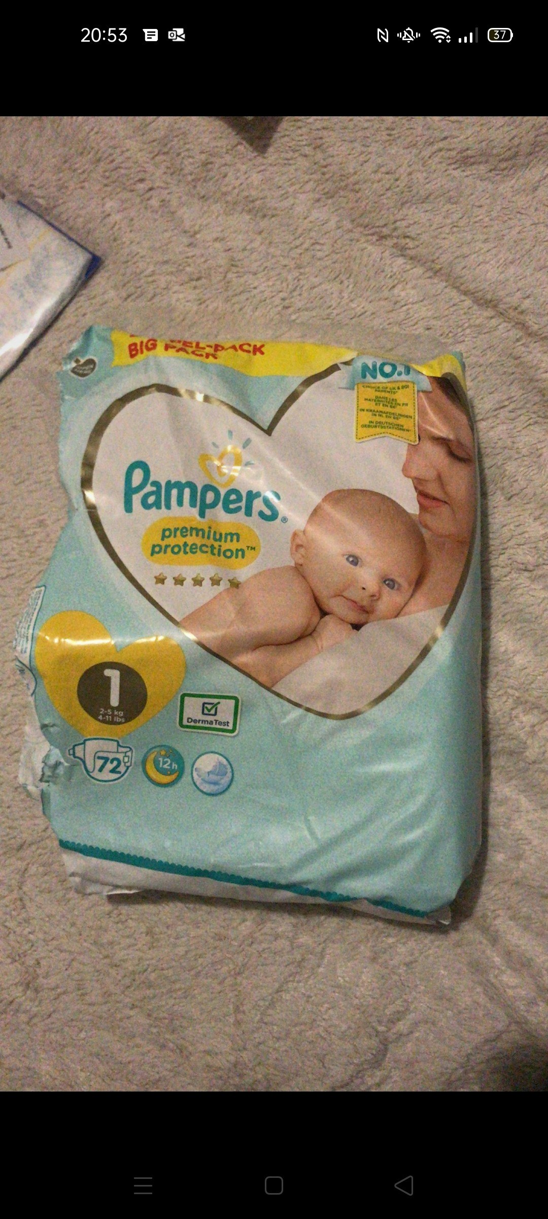 Couches Pampers T1
