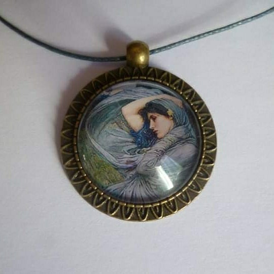 Collier bronze cabochon femme 2,5cm