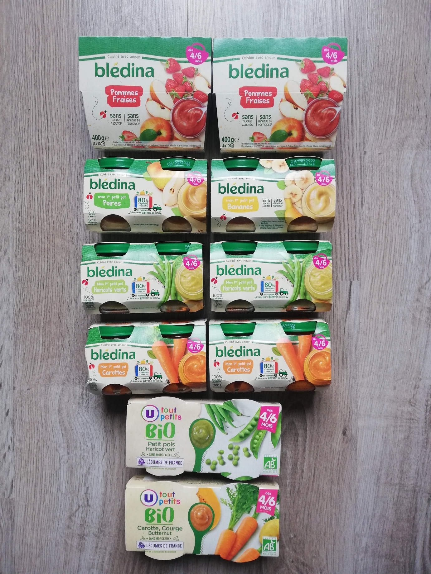 Repas bébé 4/6 mois