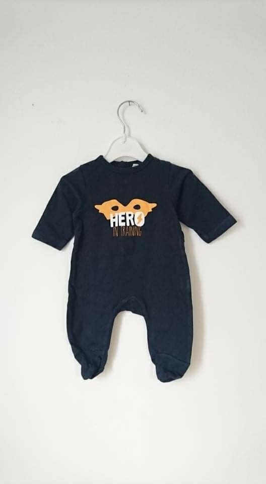 Grenouillère coton bleu marine 0 mois naissance