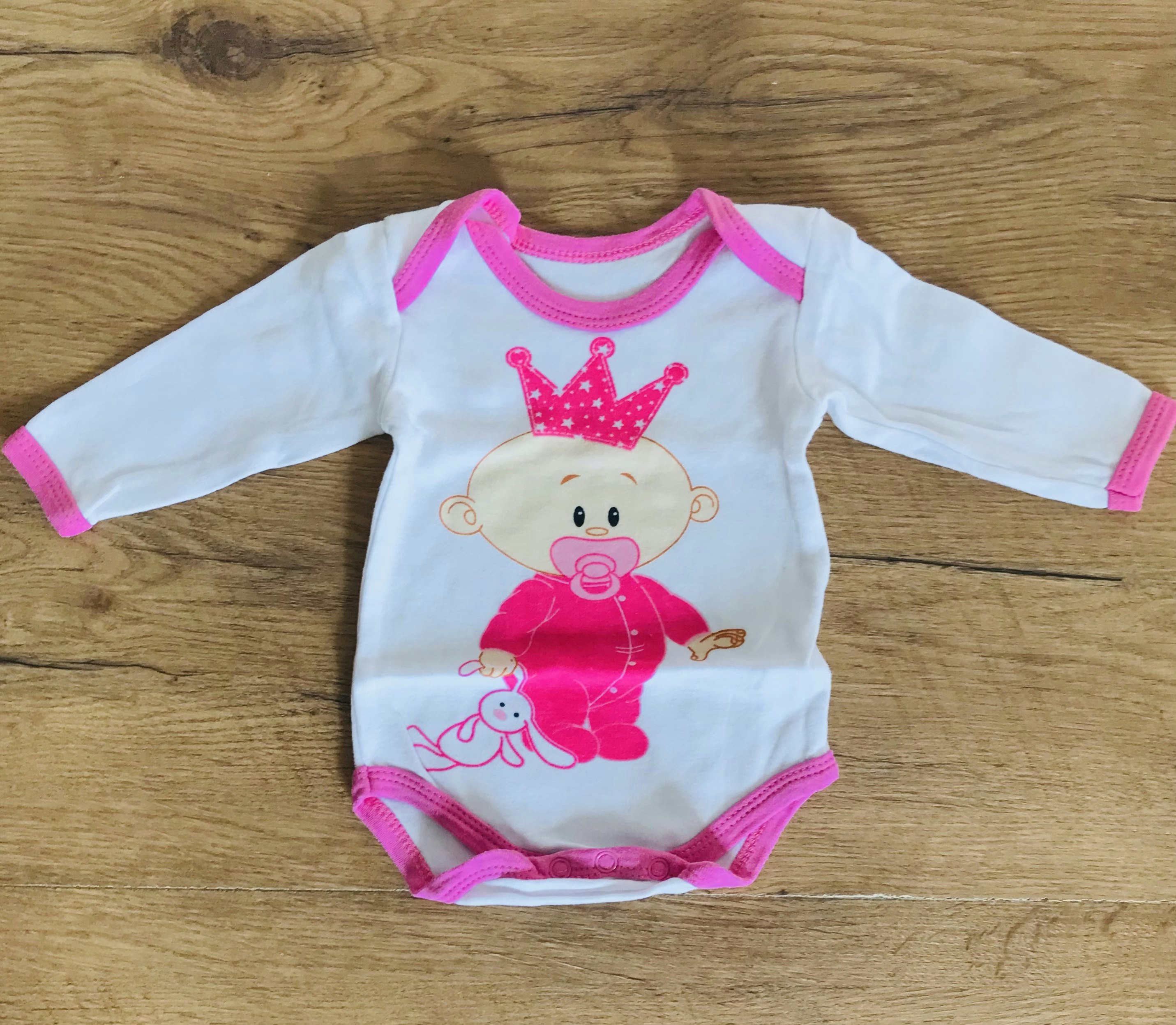 Body Blanc et Rose avec bébé Taille 3 mois