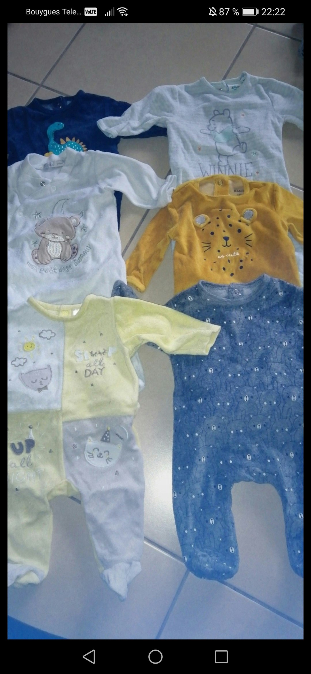 Lot de 6 pyjamas 1 à 3 mois