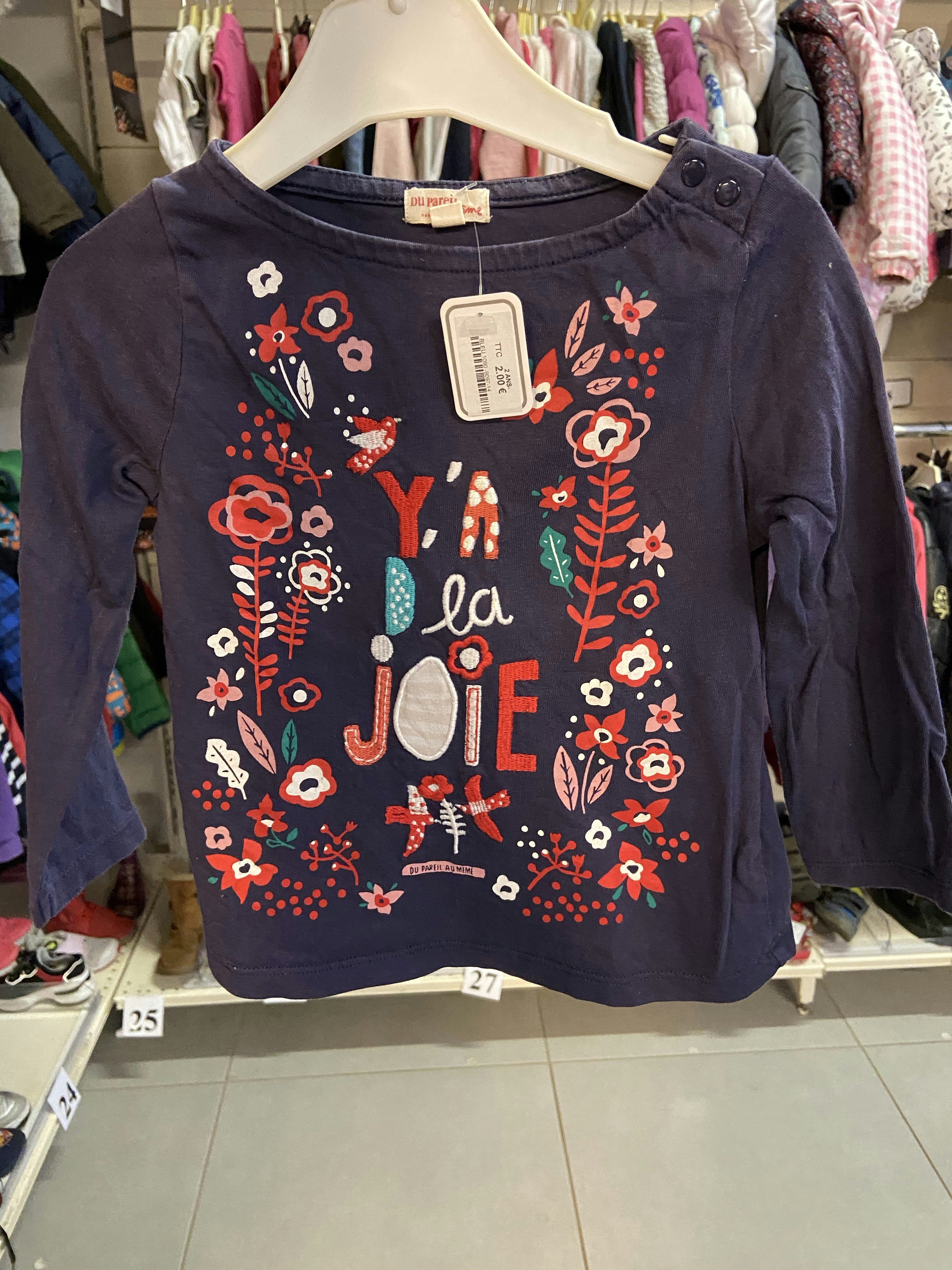 Tee shirt violet manches longues