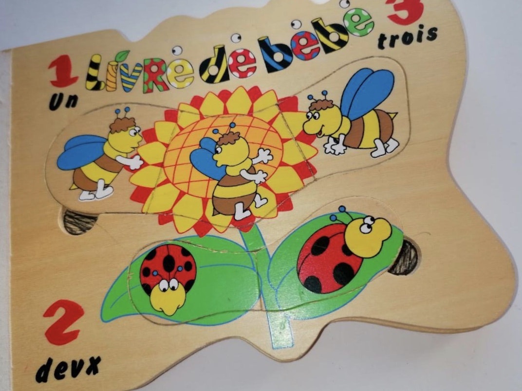 Livre en bois pour apprendre à compter