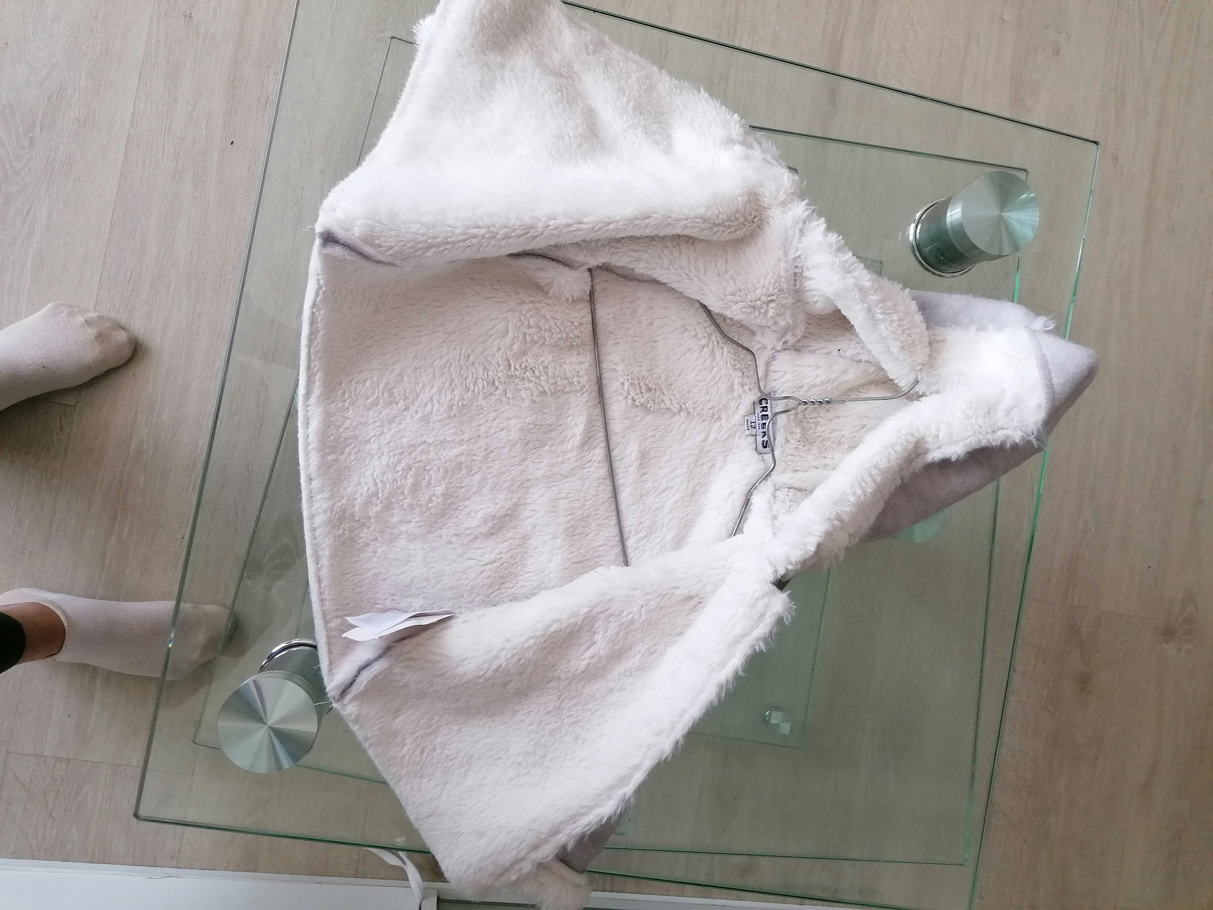 Veste fille grise molletonnée