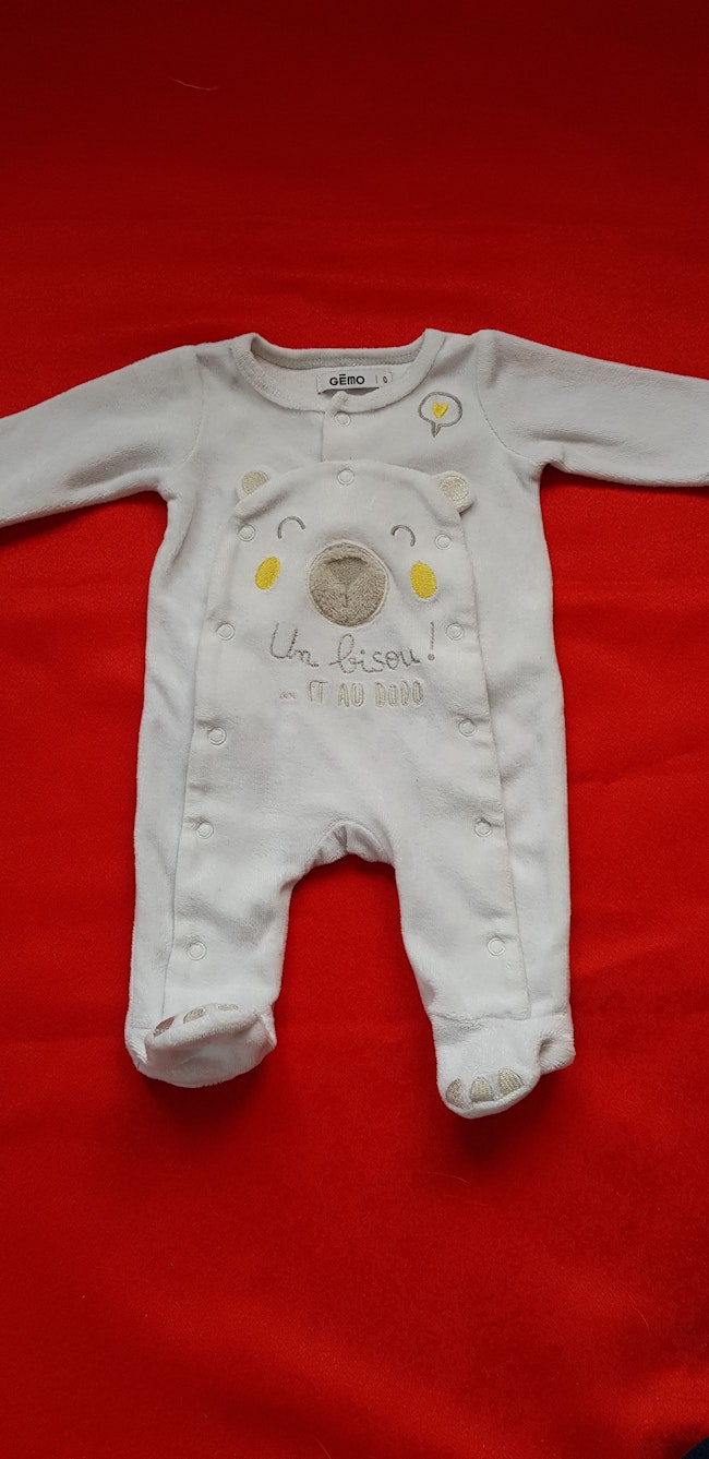 Pyjama Velour Ouverture Devant Beebs Achat Vente Bebe Enfant