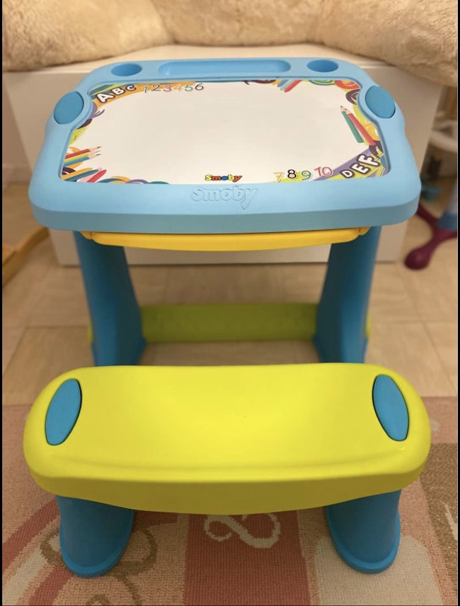 Pupitre Magique Smoby Bleu Bureau Beebs Achat Vente Bebe Enfant