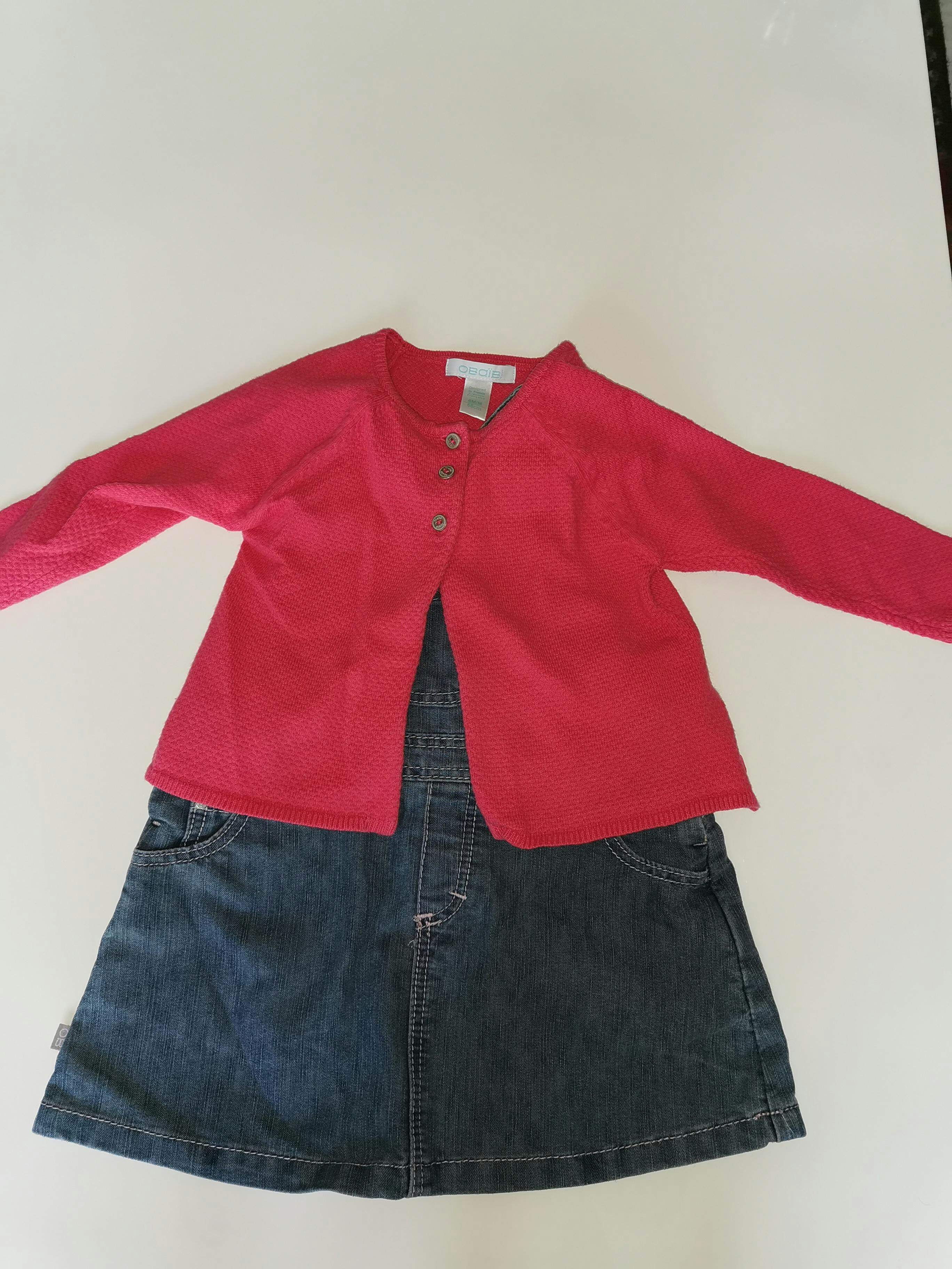 Ensemble Robe en jean et gilet fin