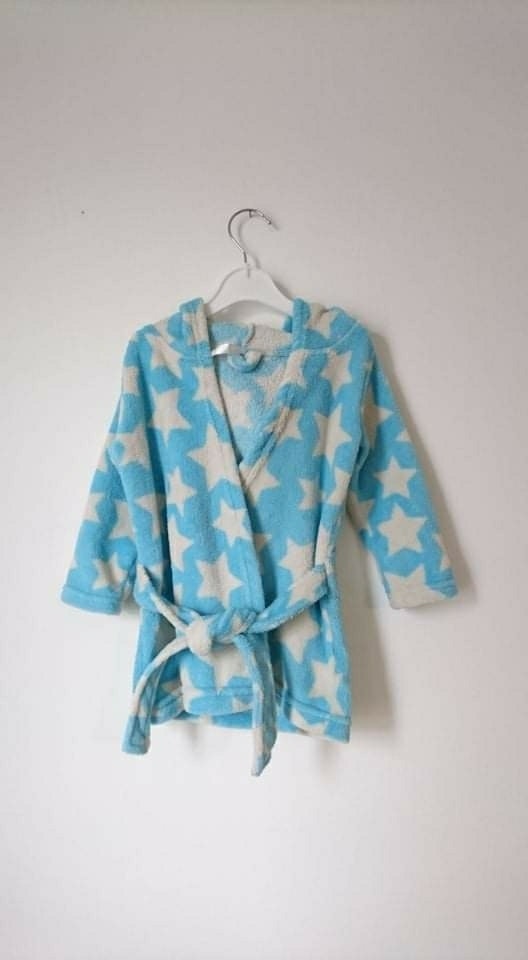 Robe de chambre à capuche polaire bleu 12 mois