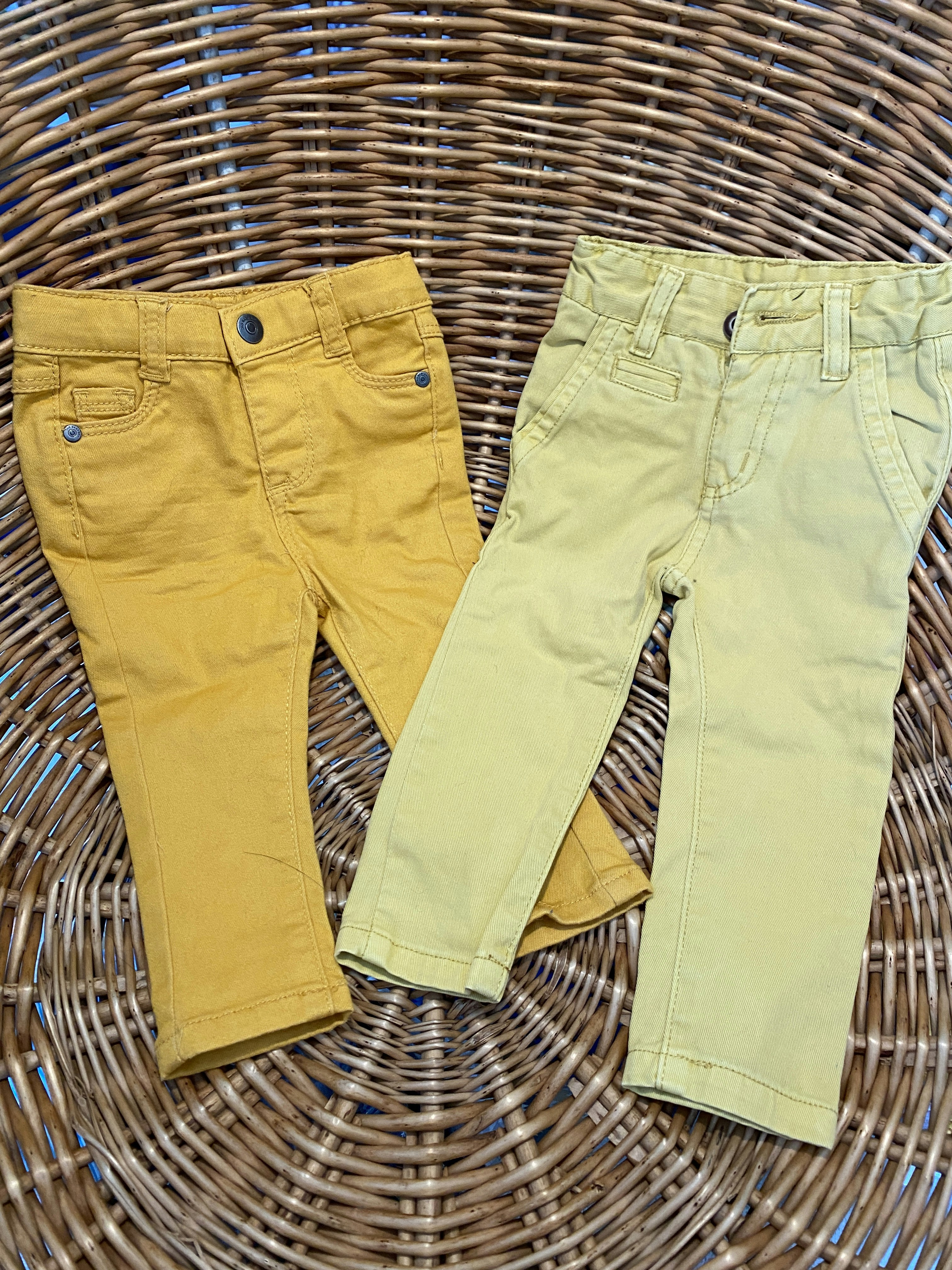 Lot de 2 jeans jaune-moutarde