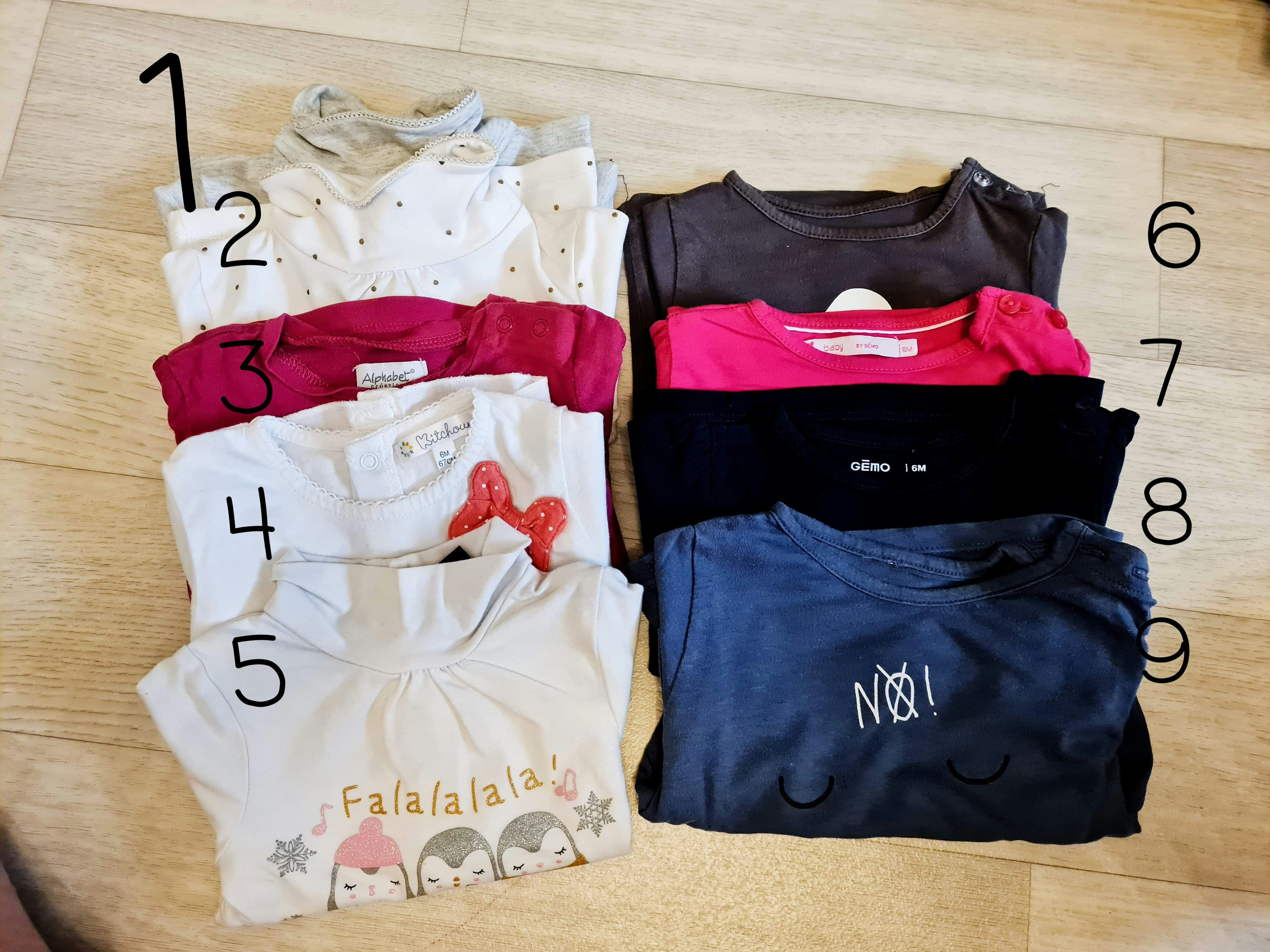 Lot de Haut Fille 6 mois