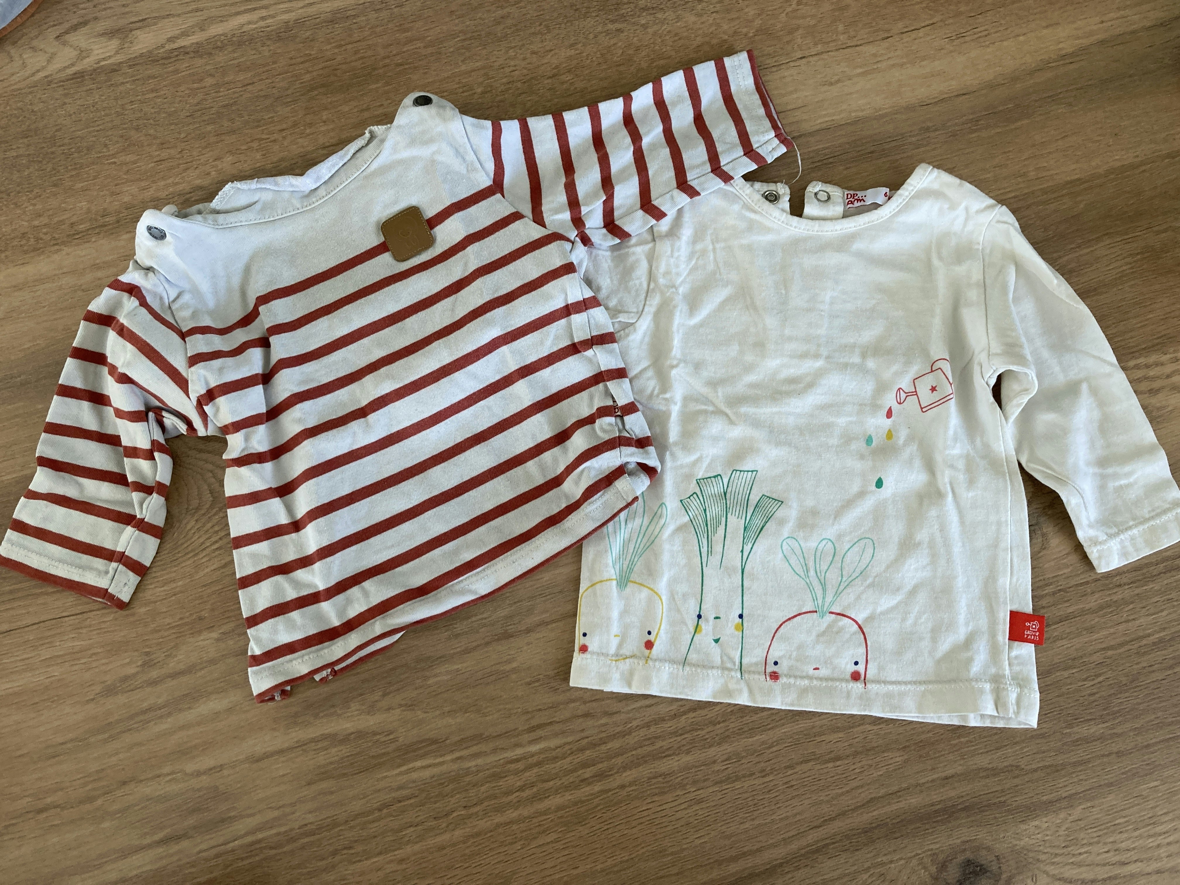 Lot tshirts manches longues 6 mois