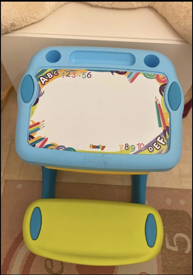 Pupitre Magique Smoby Bleu Bureau Beebs Achat Vente Bebe Enfant