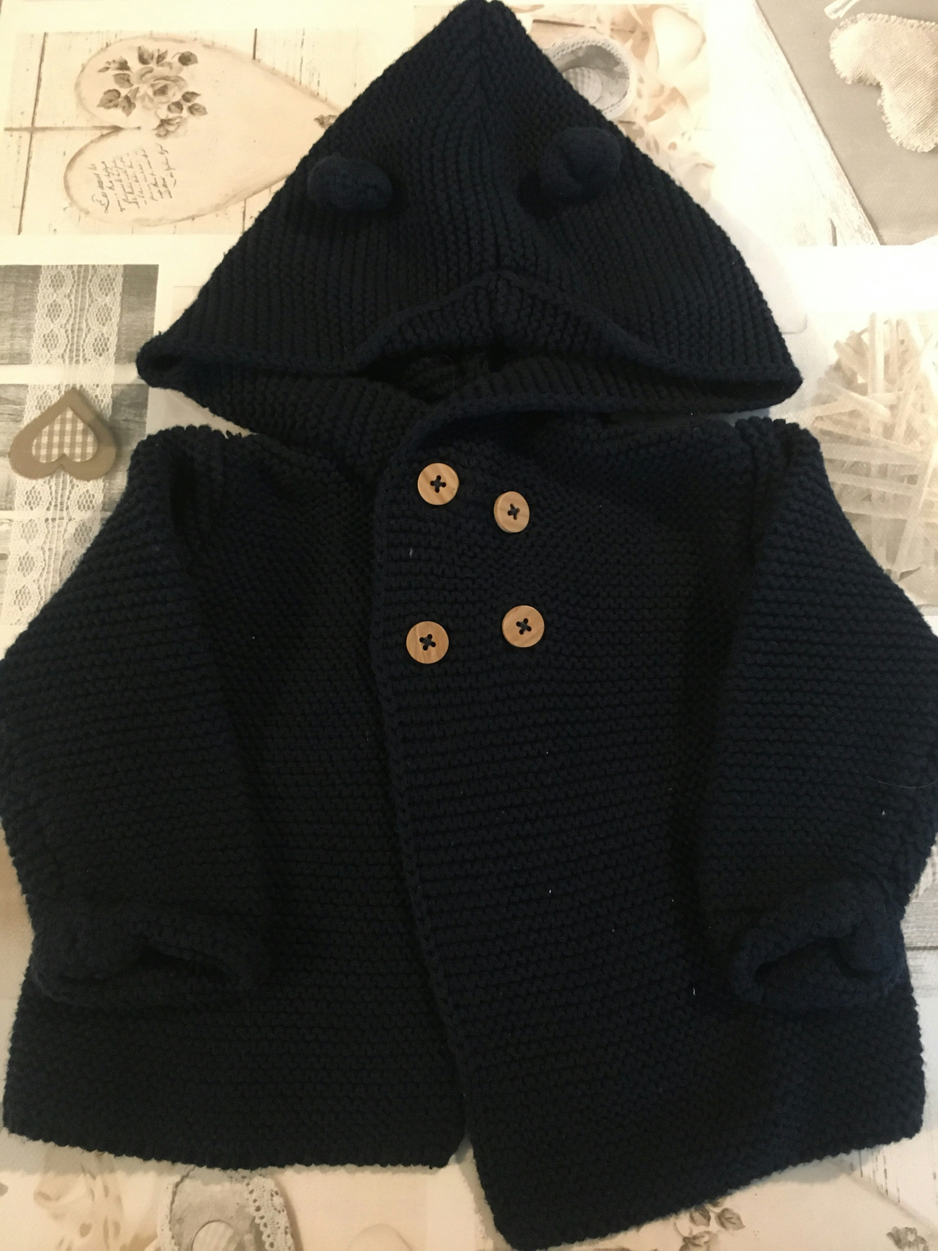 Gilet à capuche bleu marine