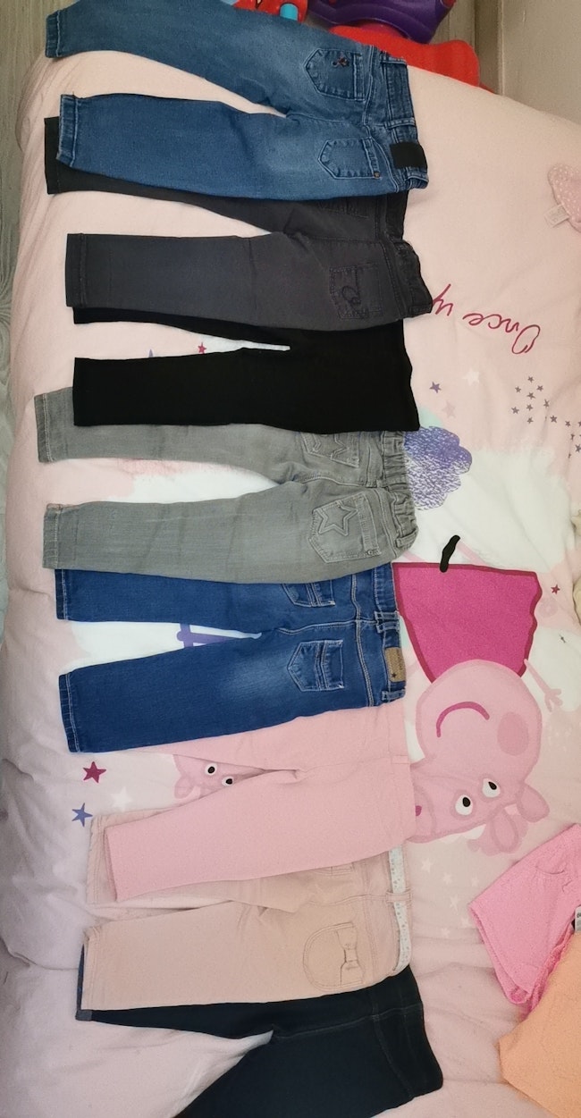 Lot 5 Jeans Fille Orchestra H M Tex Auchan Kiabi Beebs Achat Vente Bebe