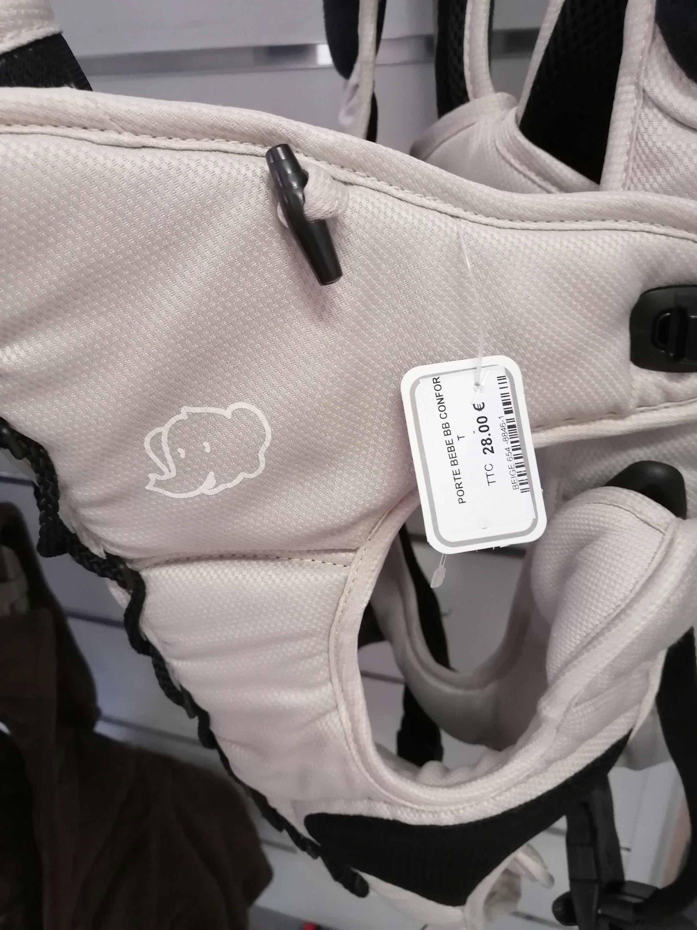 Porte bébé crème et noir - photo numéro 4