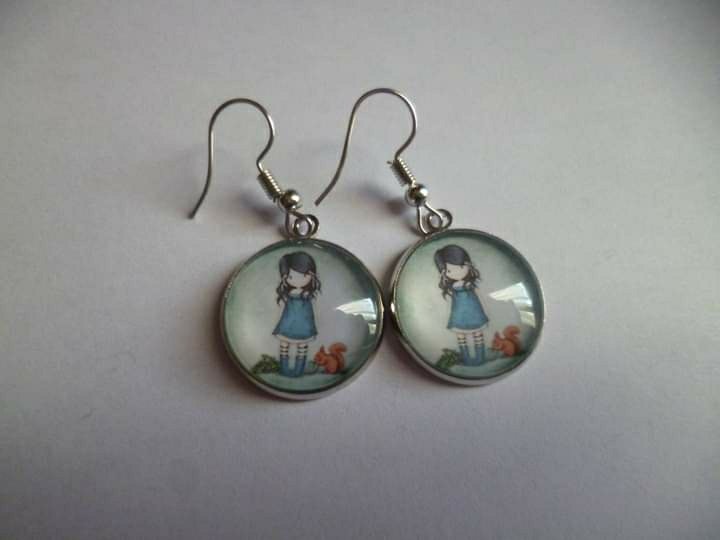 Boucles d'oreilles argent cabochon gorus